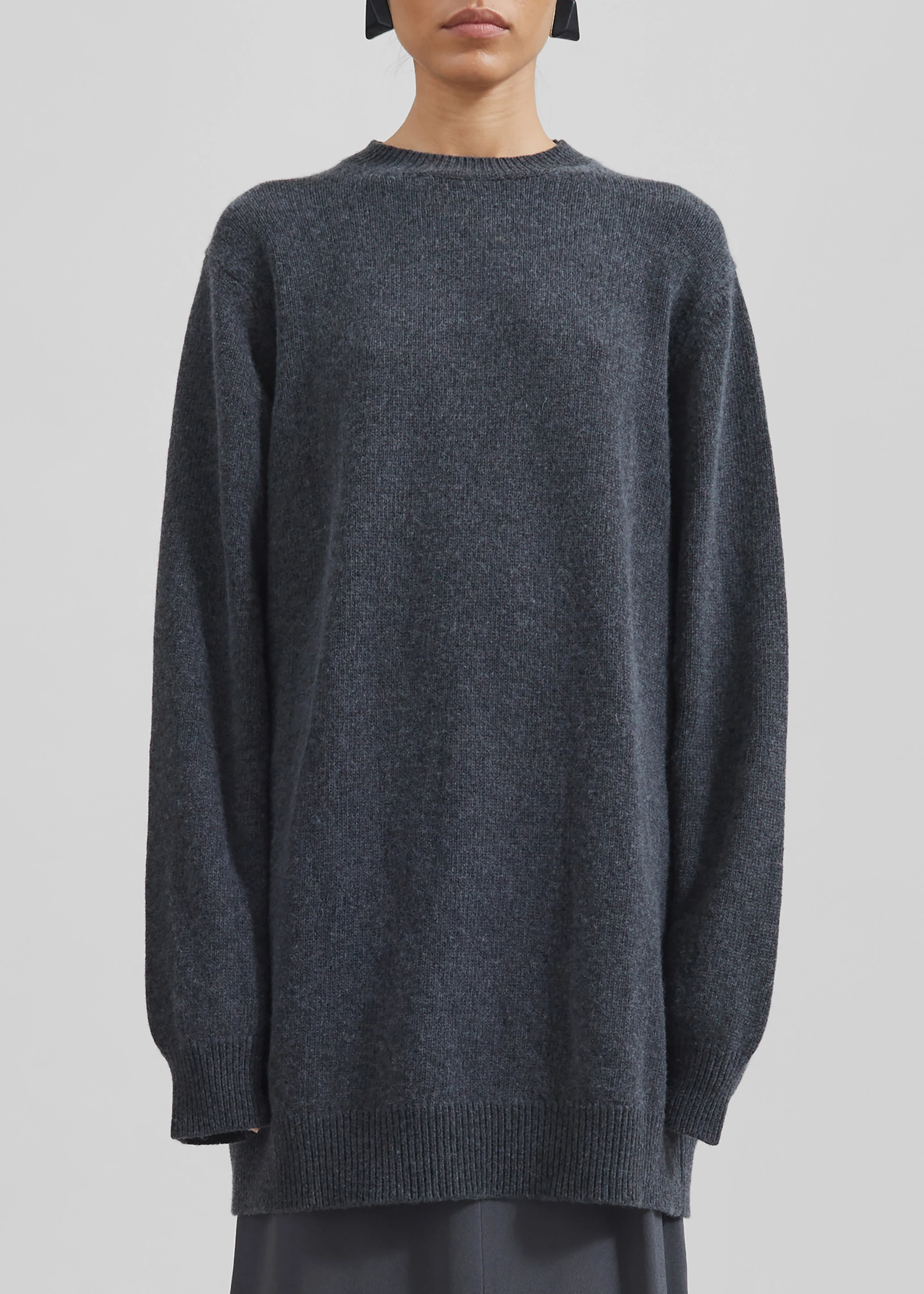 Maxime Knit Sweater Dress - Dark Grey Melange - Image 3