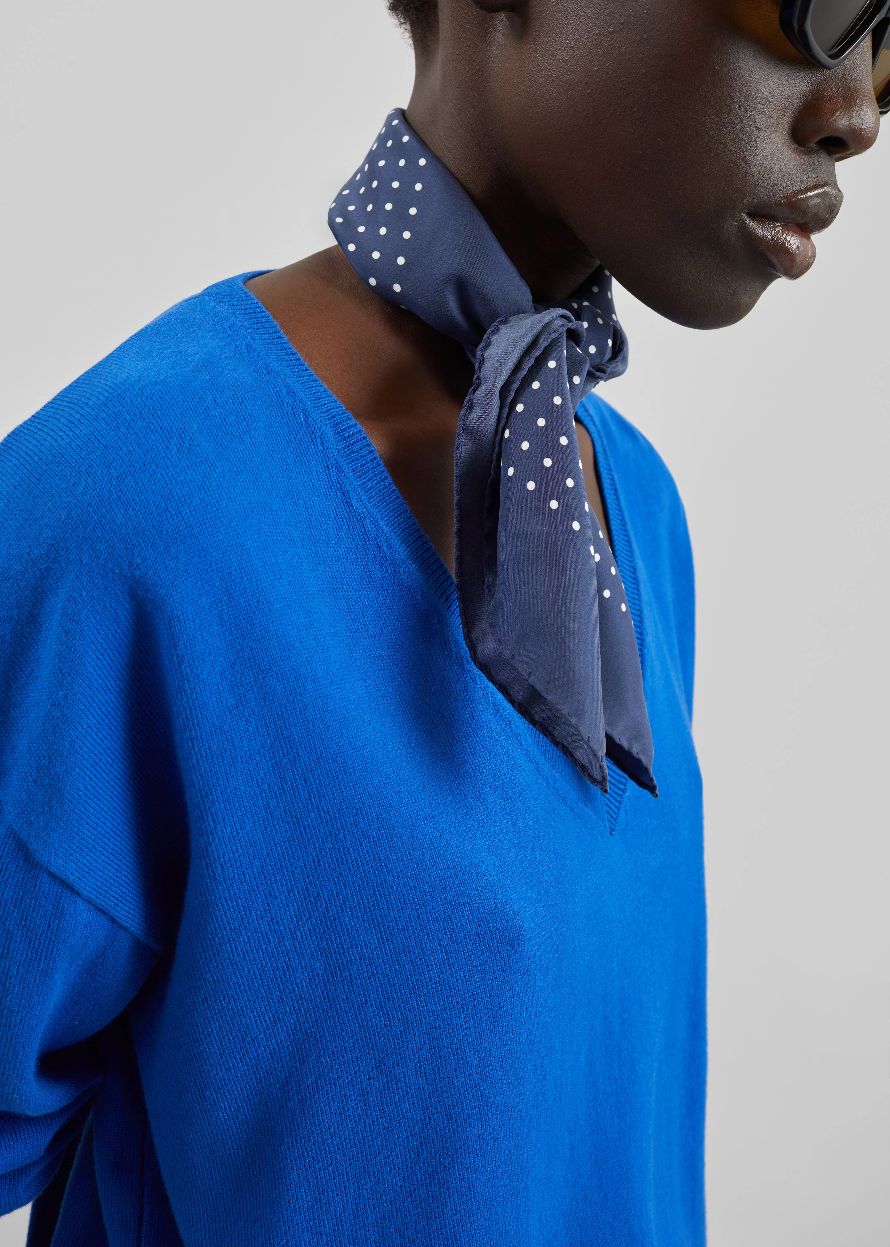 Meera V-Neck Sweater - Cobalt - Image 4