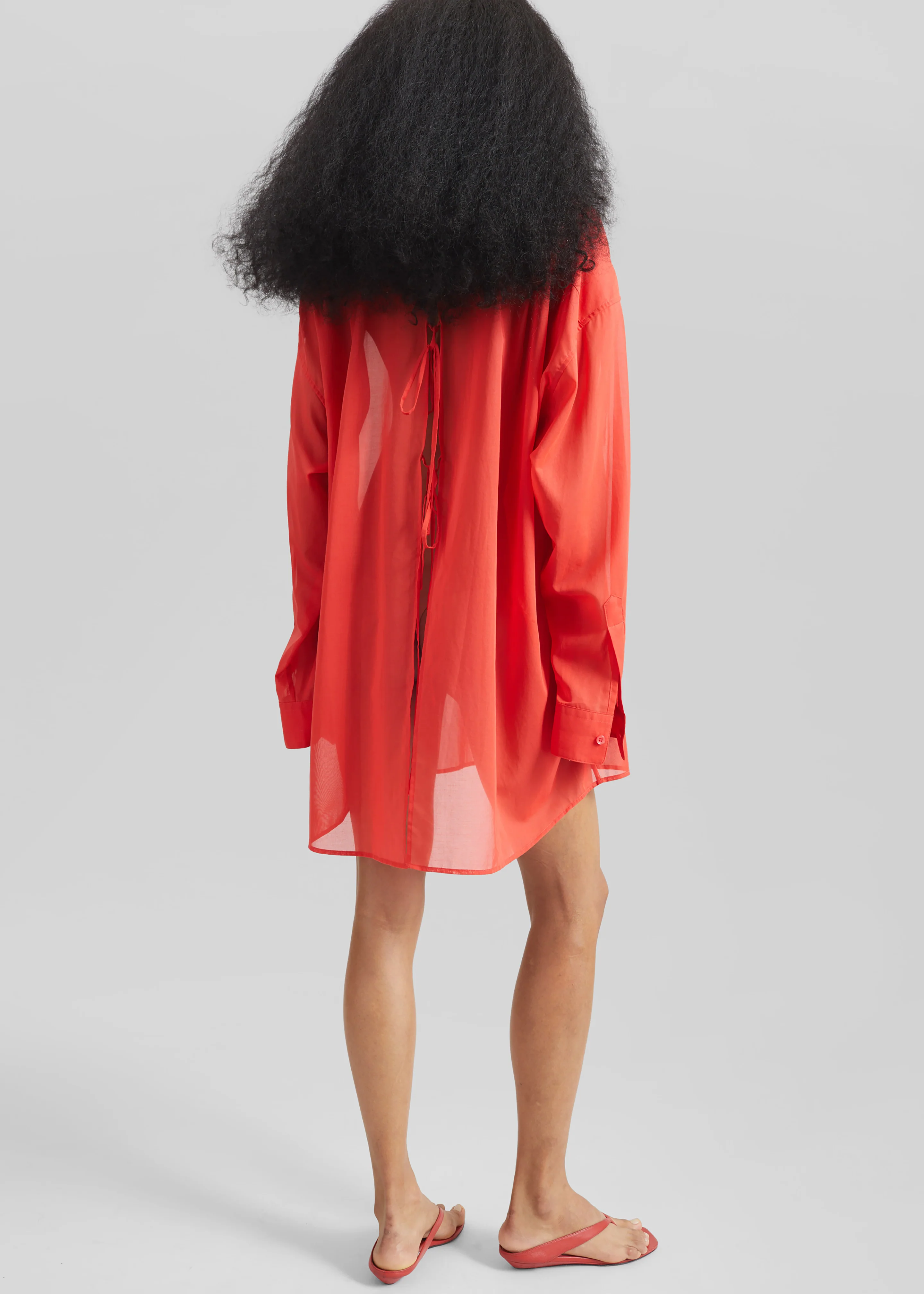Melia Open-Back Shirt - Red - Image 7