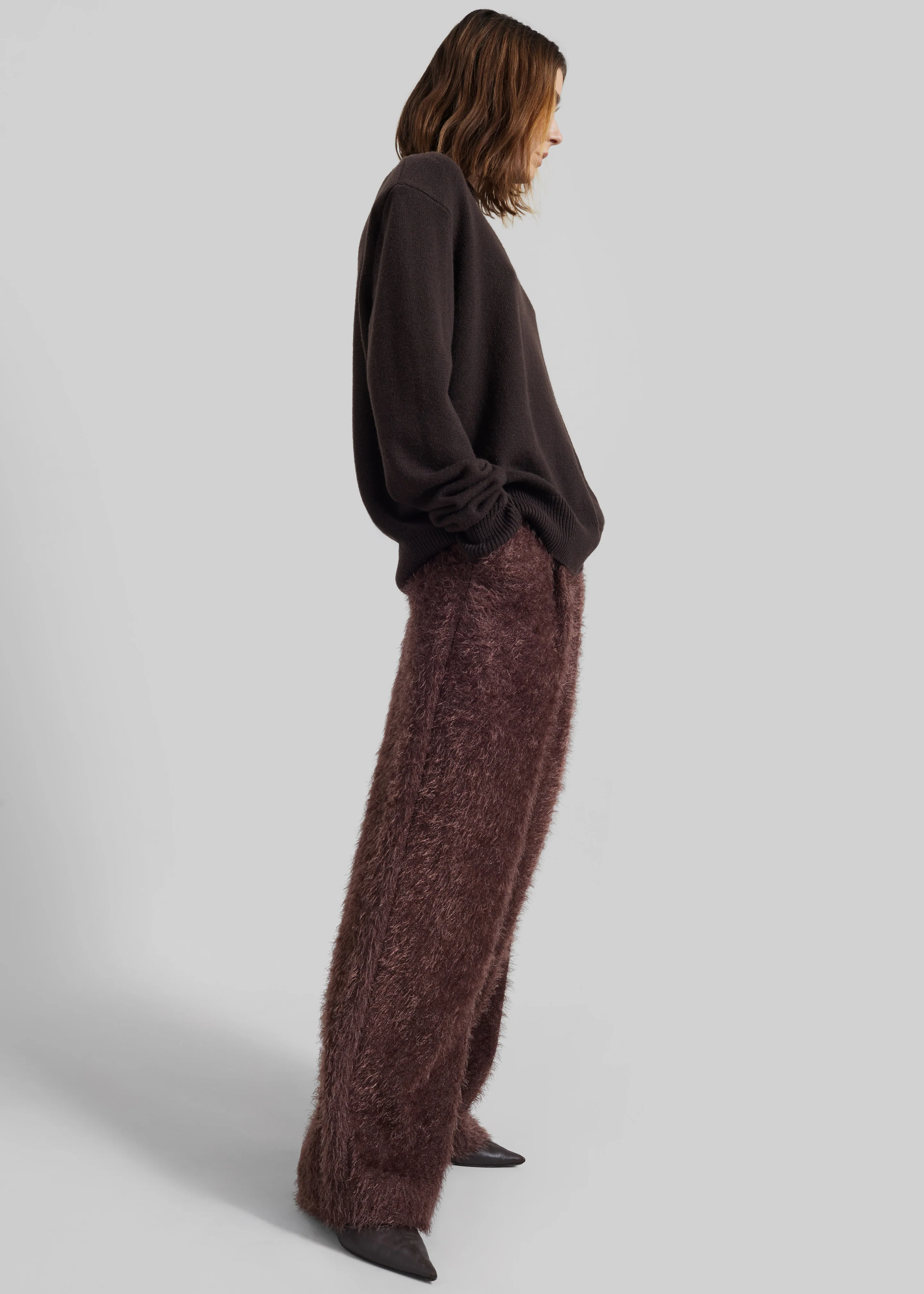 Melker Furry Pants - Mauve Brown - Image 10