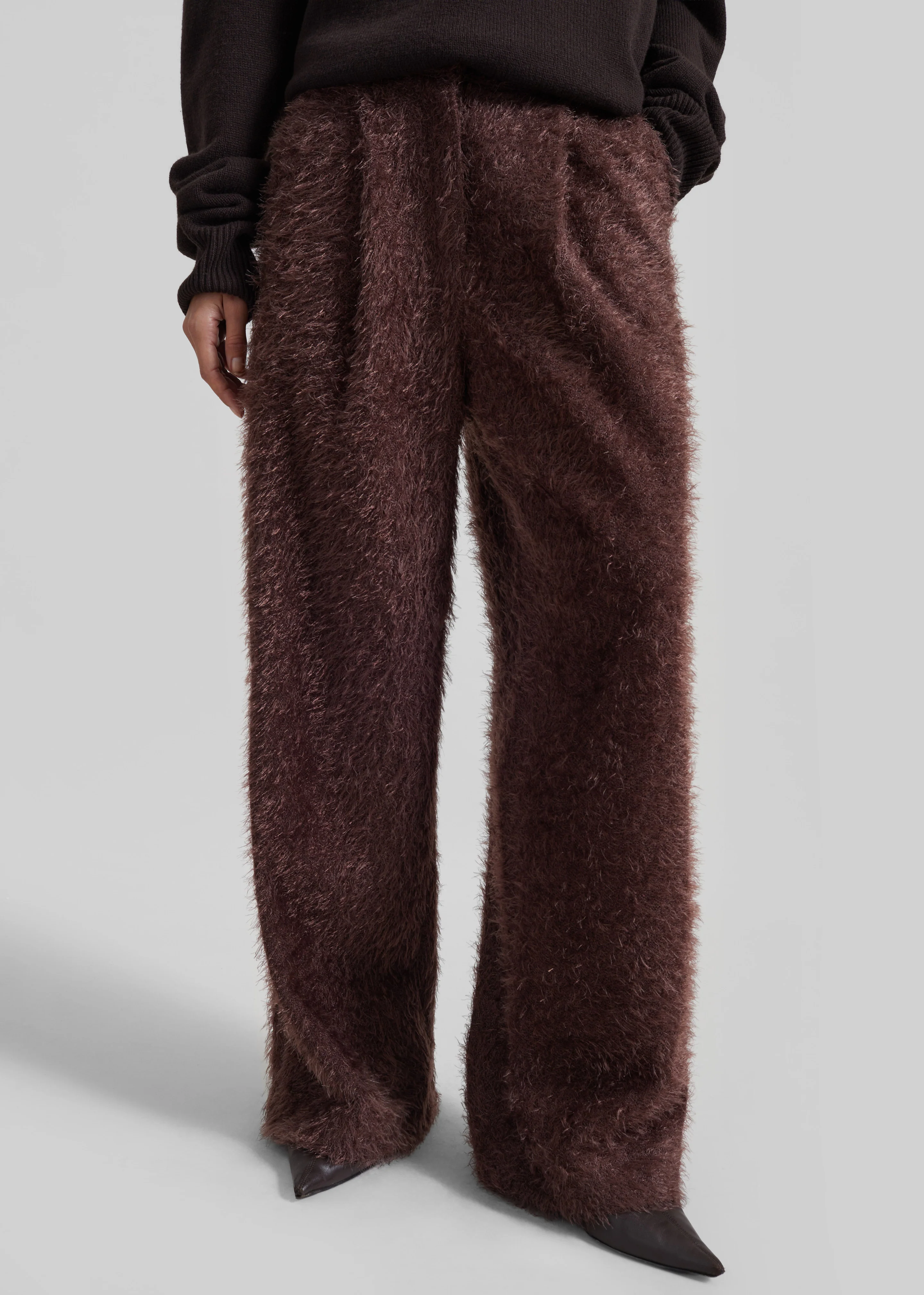Melker Furry Pants - Mauve Brown - Image 3