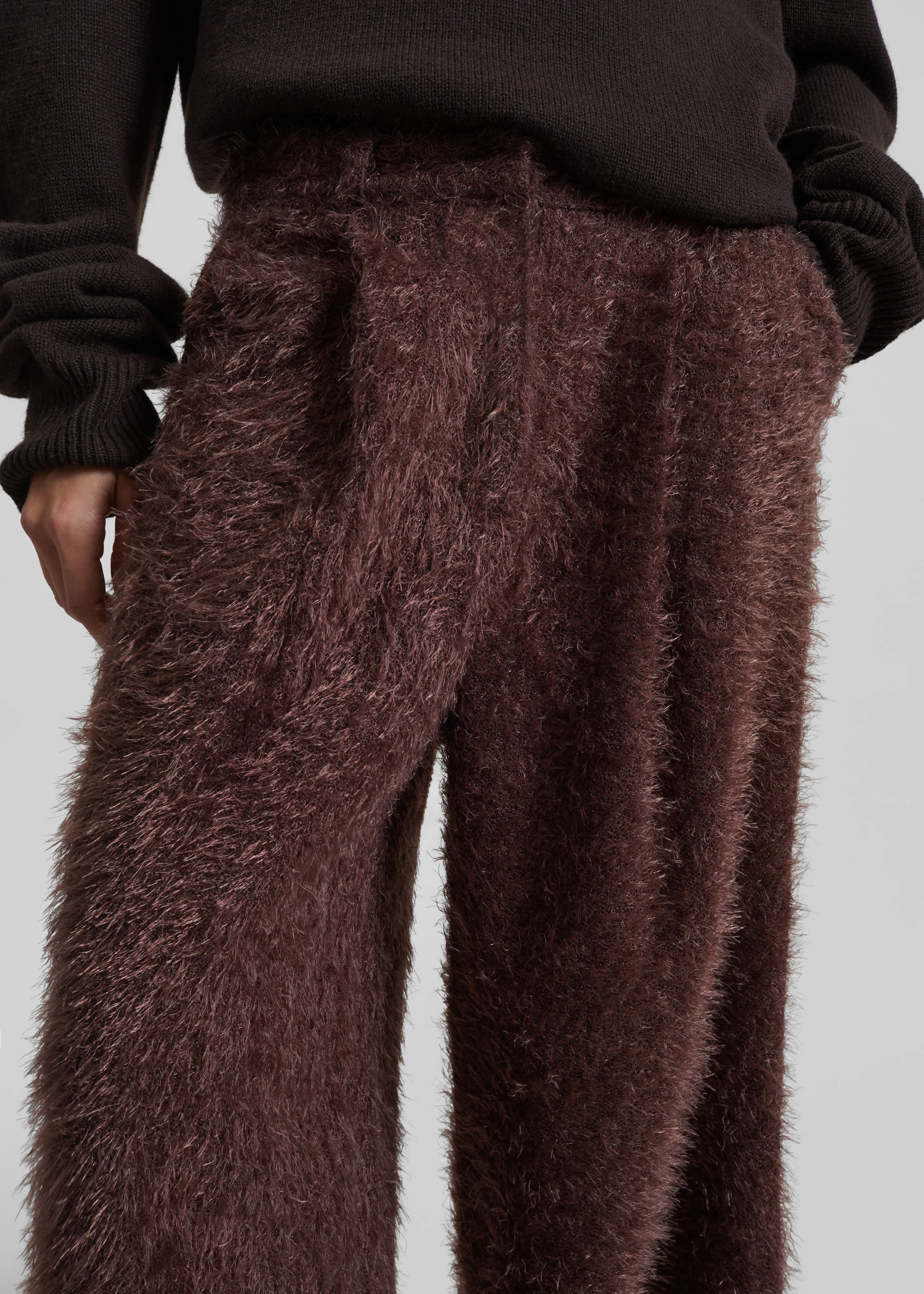 Melker Furry Pants - Mauve Brown - Image 5
