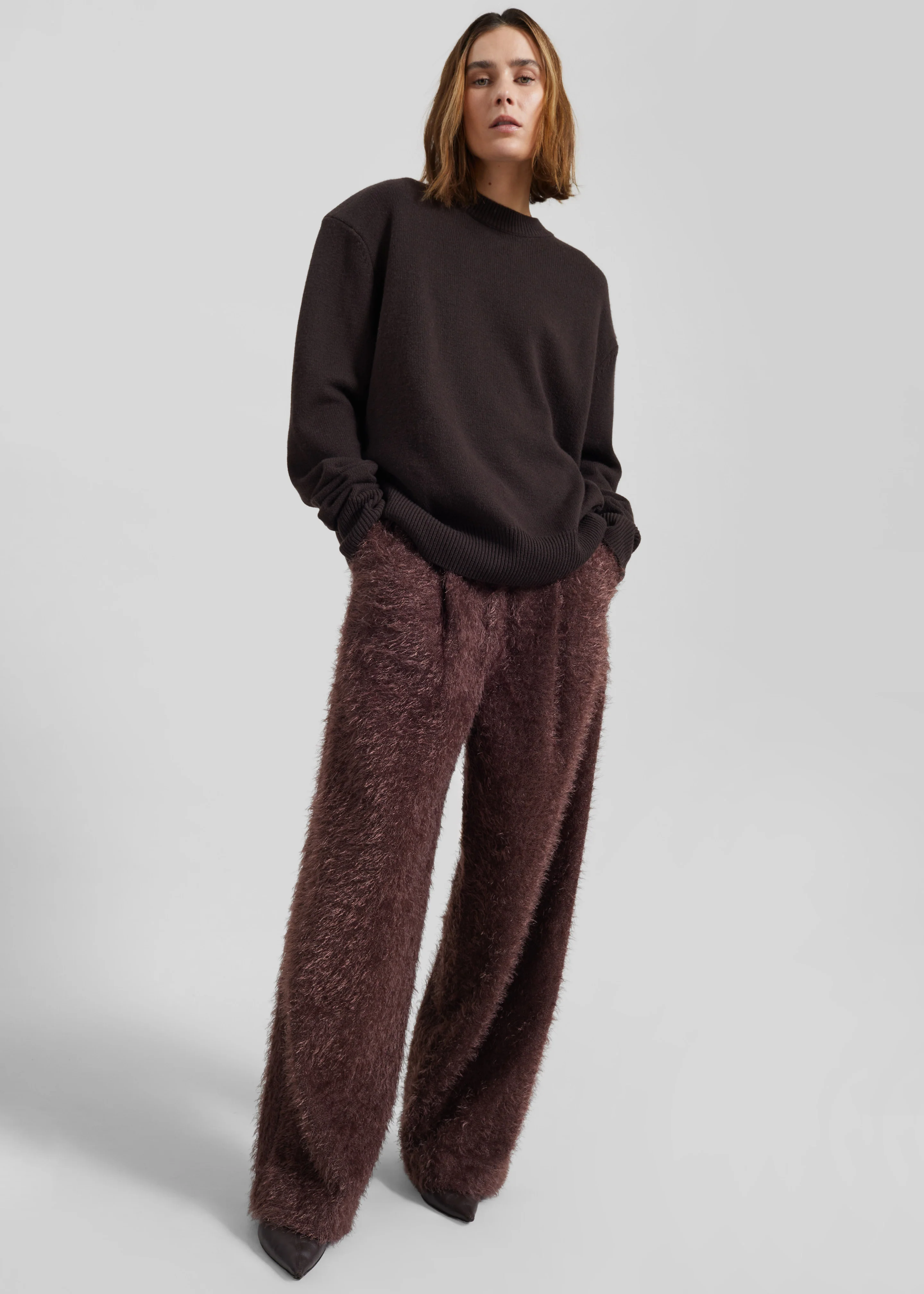 Melker Furry Pants - Mauve Brown - Image 7