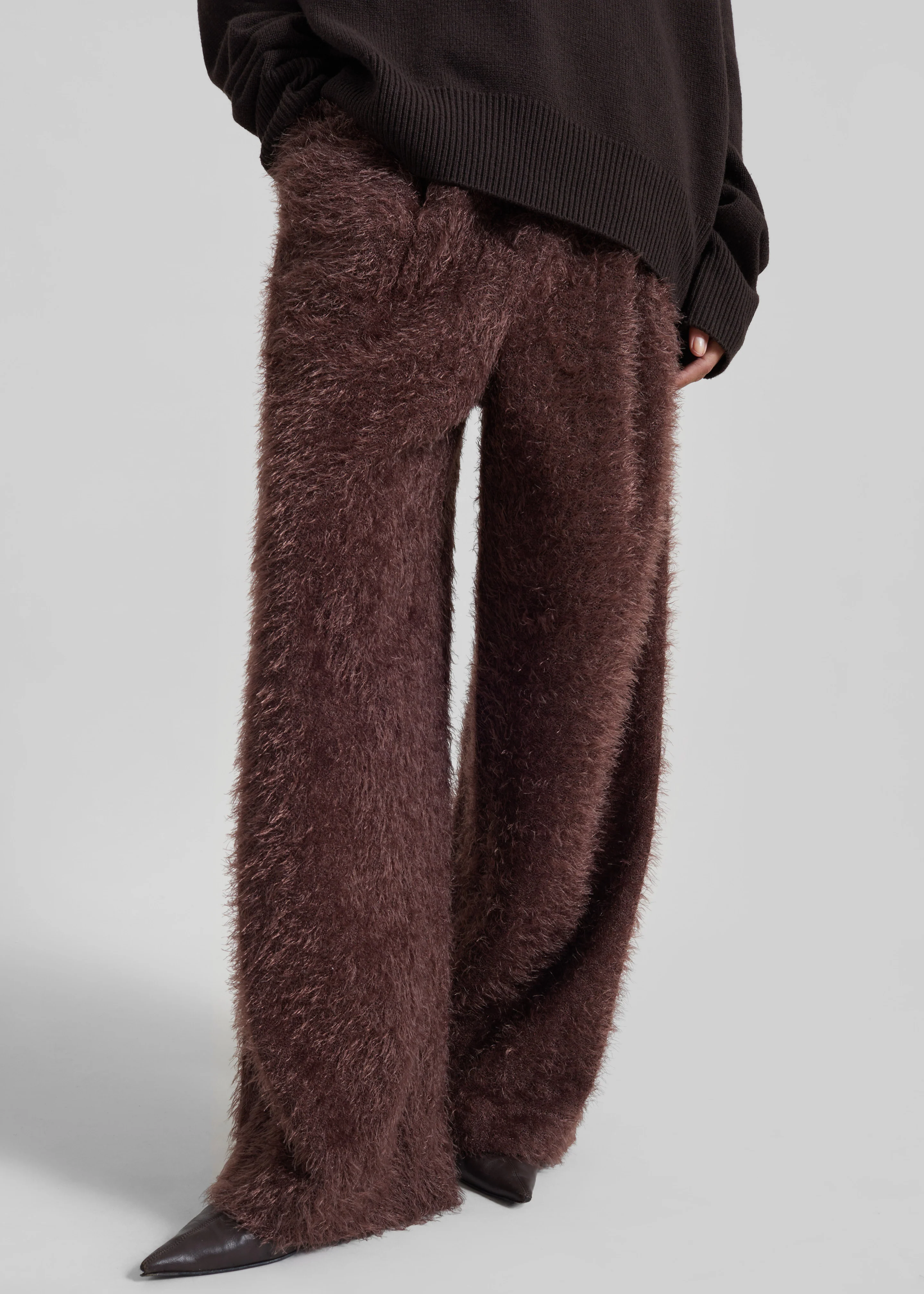 Melker Furry Pants - Mauve Brown - Image 9