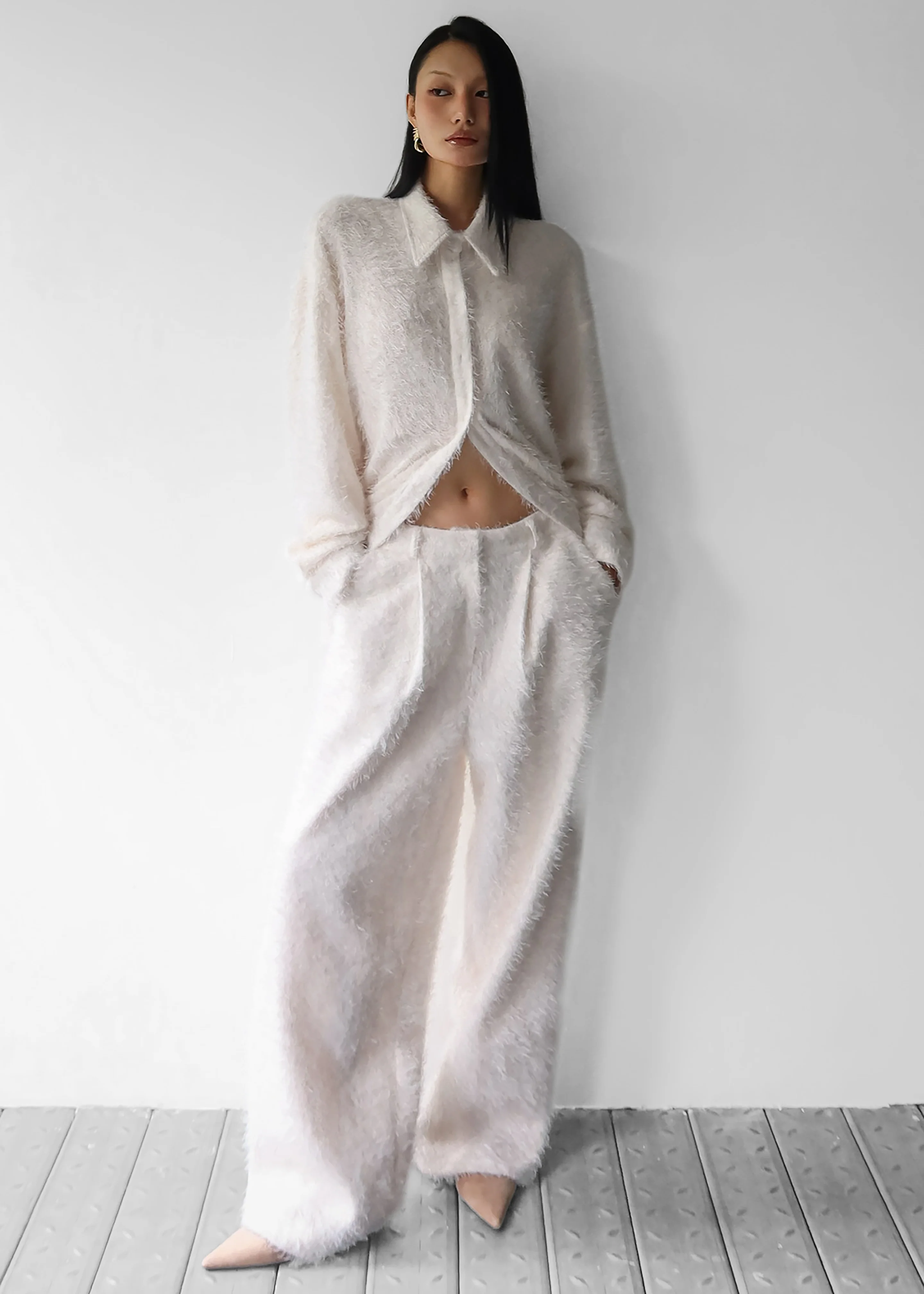 Melker Furry Pants - Off White - Image 6