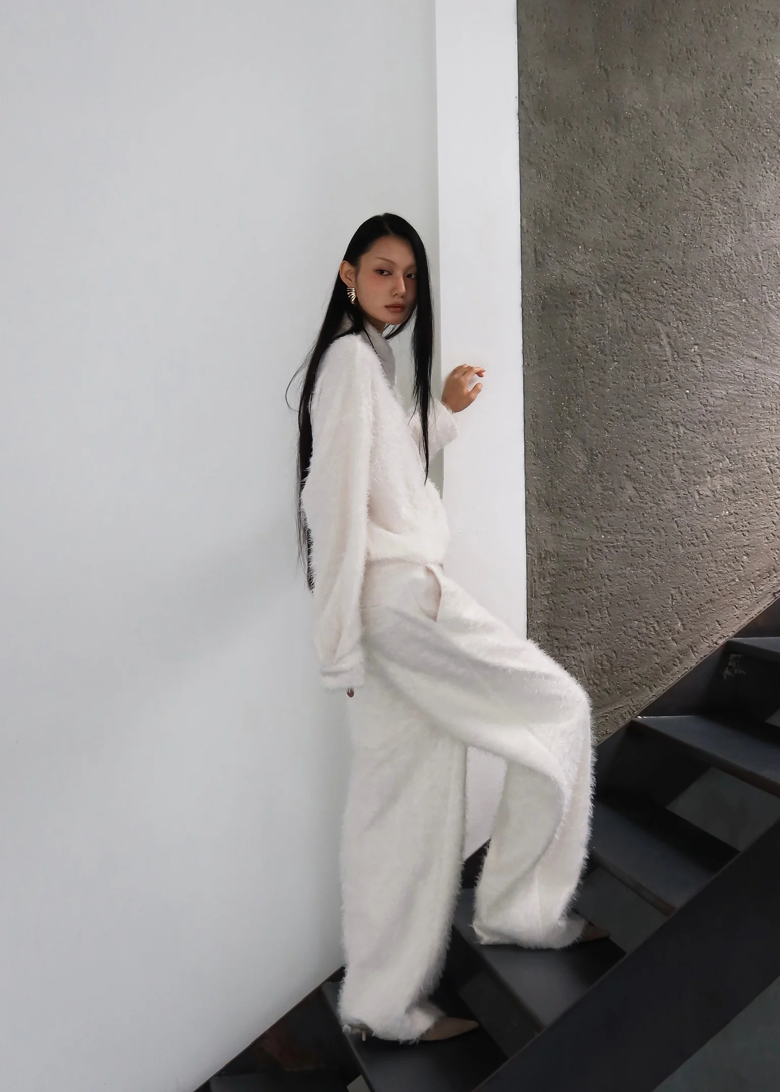 Melker Furry Pants - Off White - Image 8
