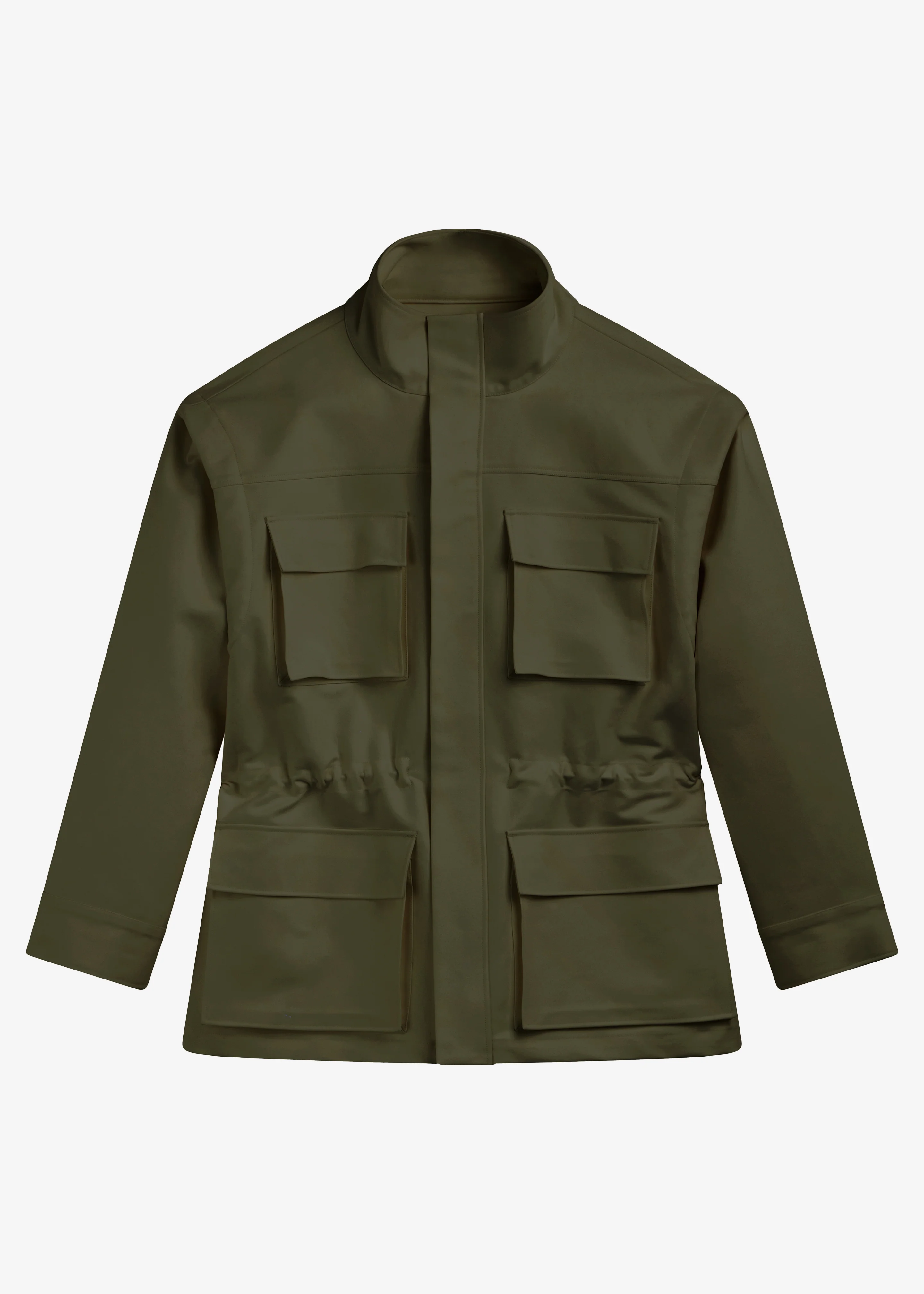 Melton Detachable Sleeve Cargo Jacket - Khaki - Image 9