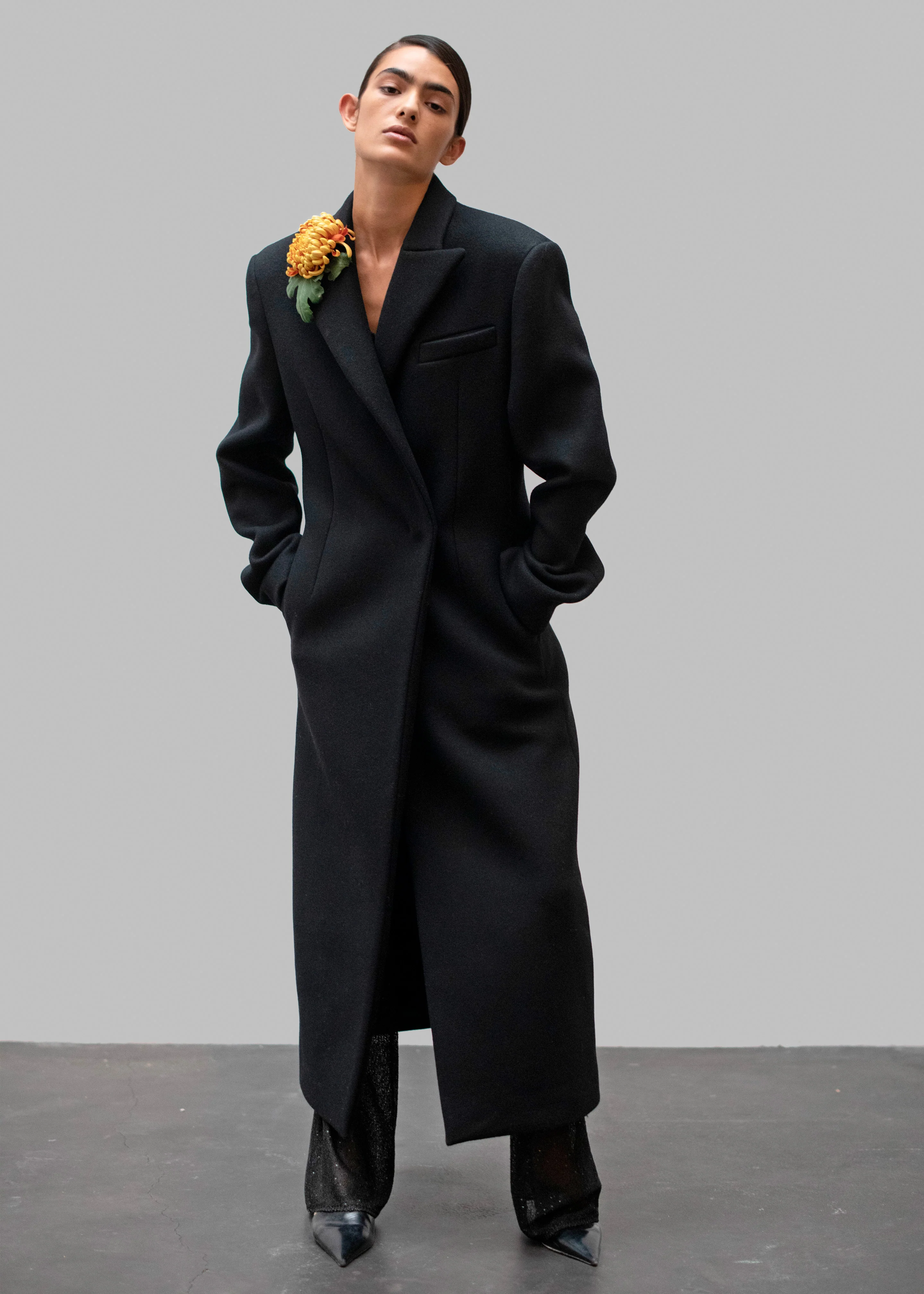 Melva Long Coat - Black - Image 14