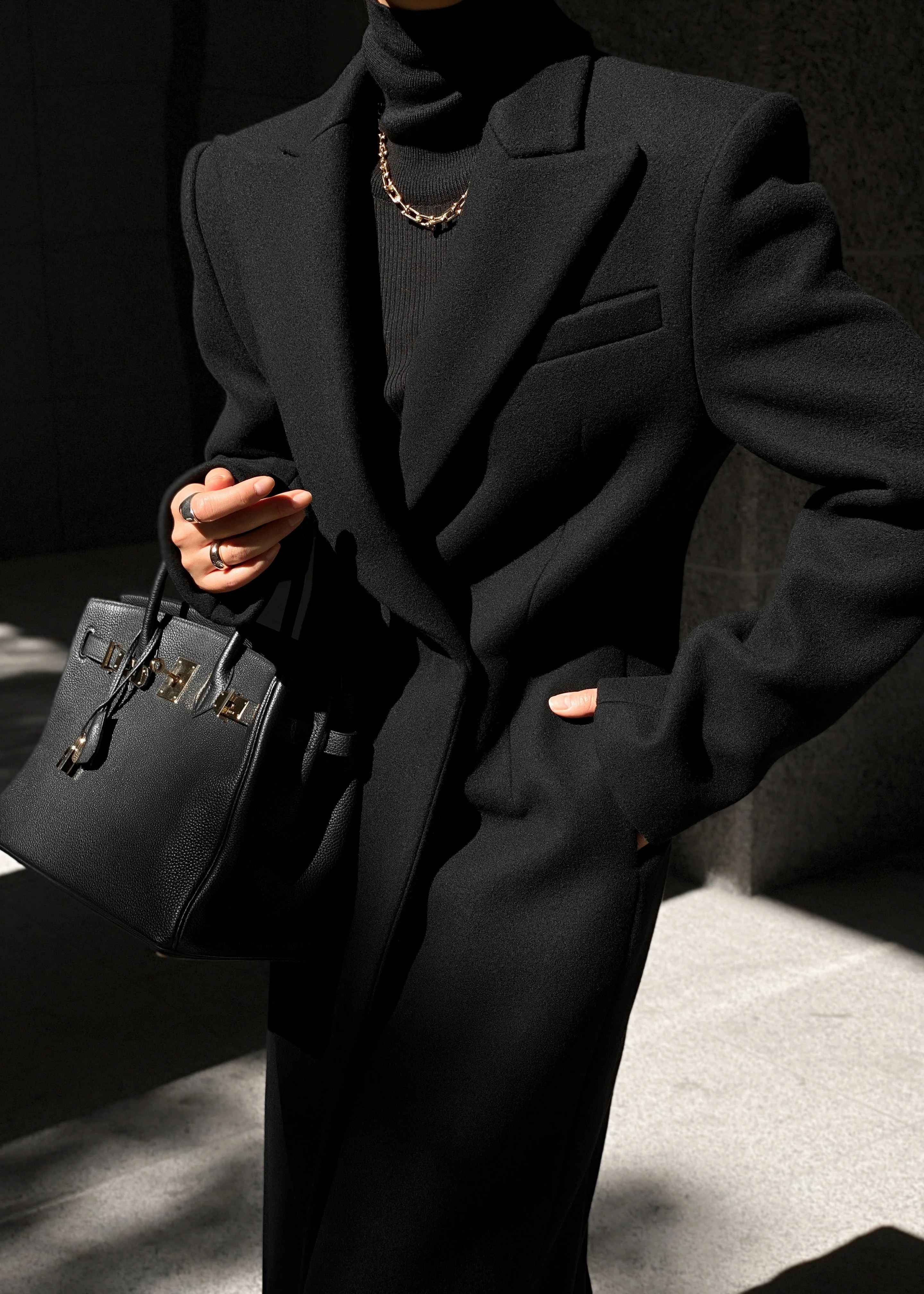Melva Long Coat - Black - Image 2