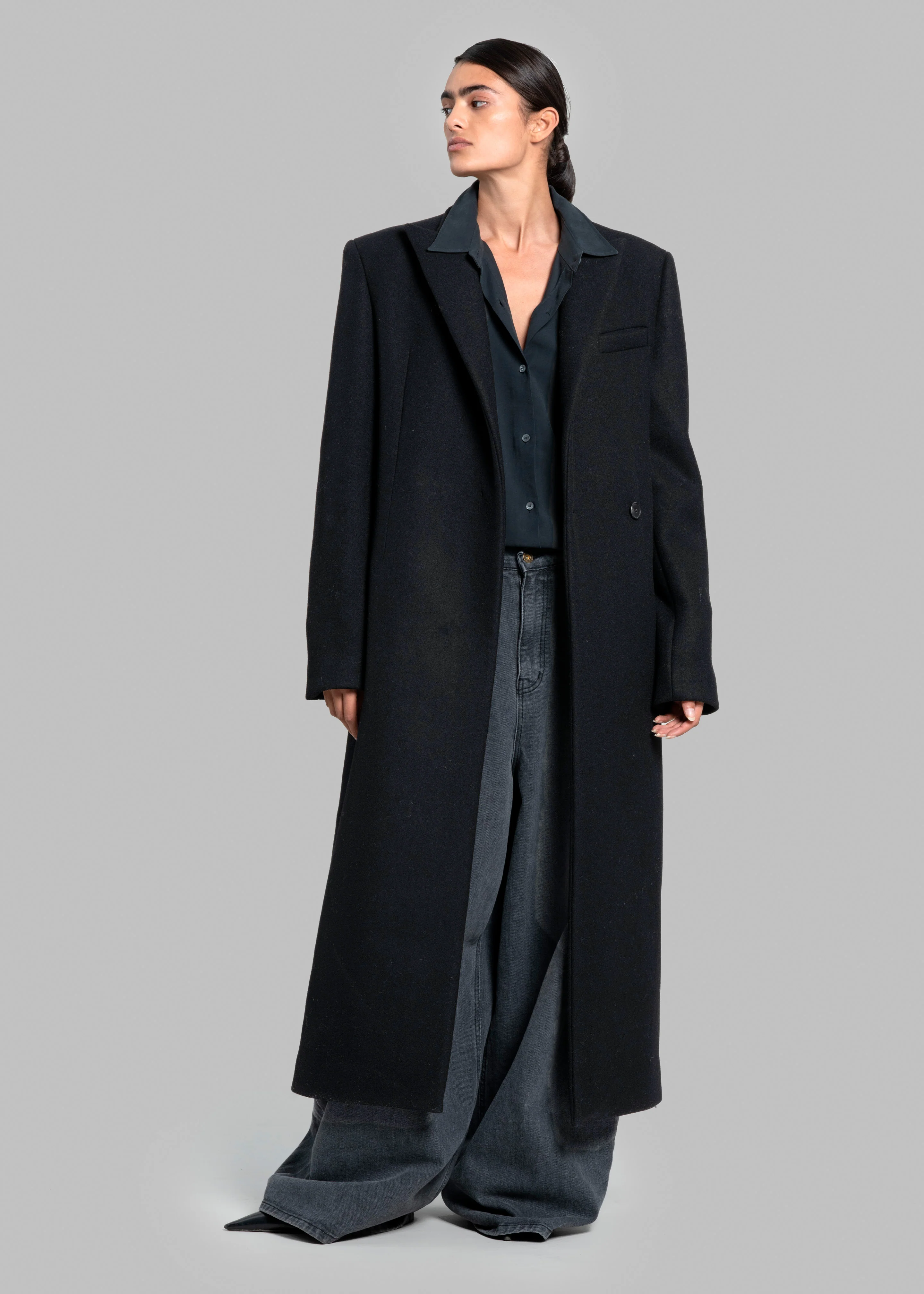 Melva Long Coat - Black - Image 3