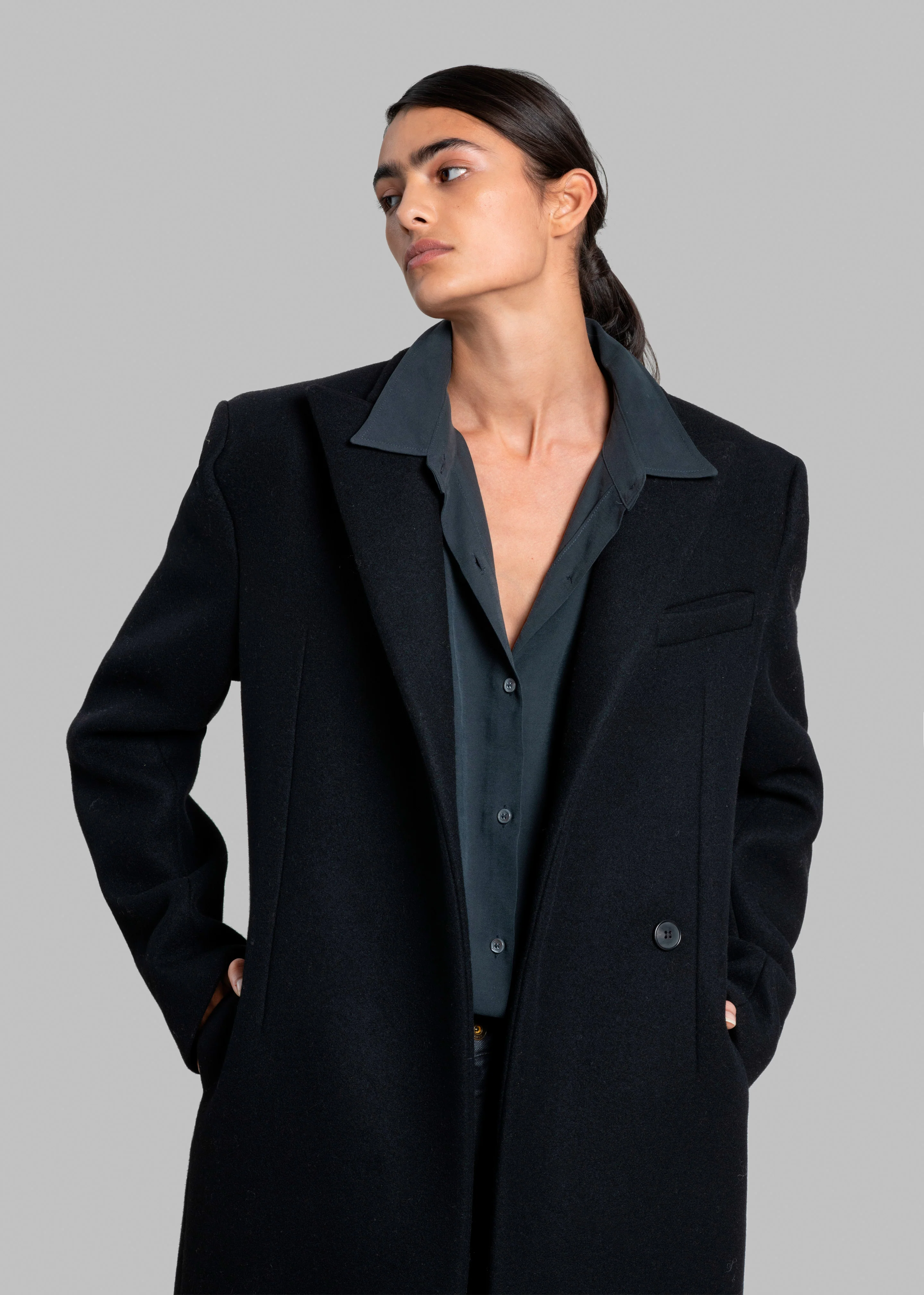 Melva Long Coat - Black - Image 7