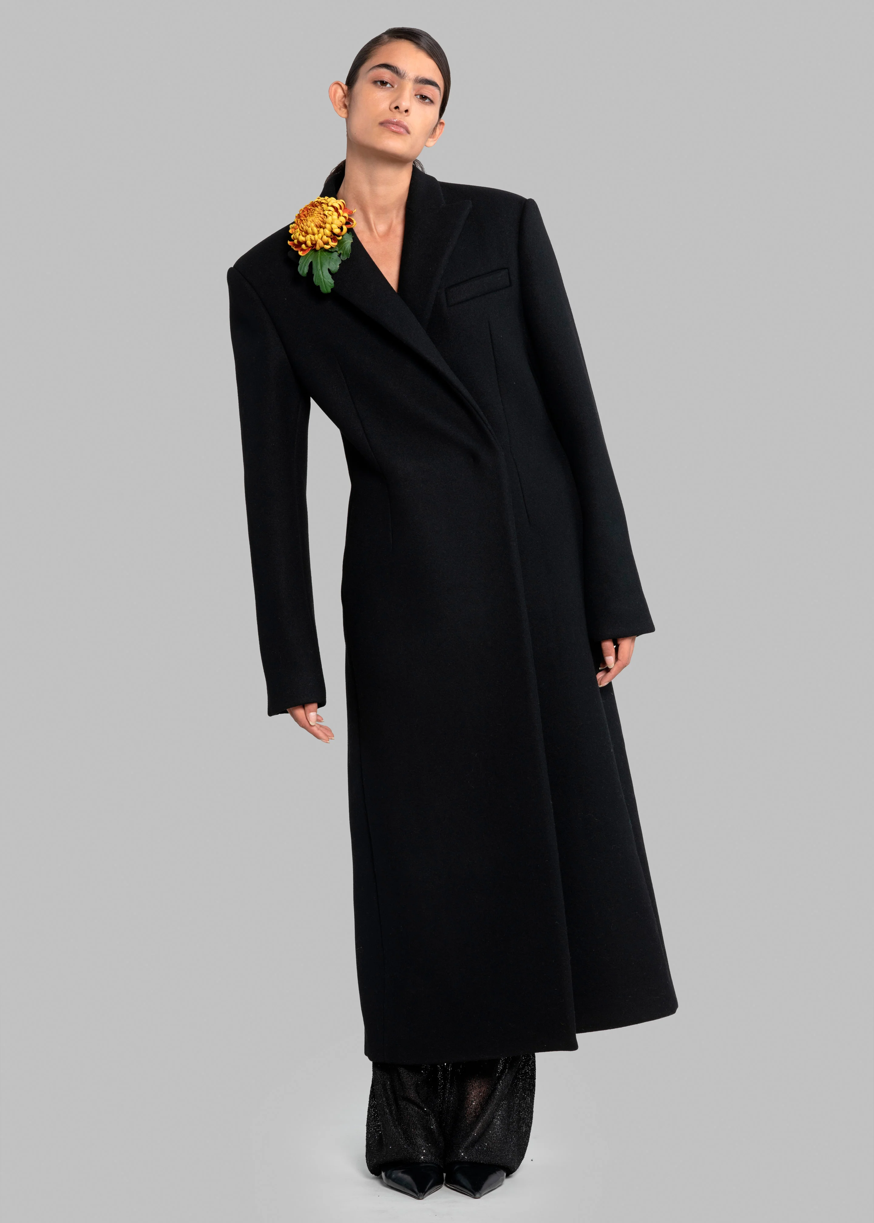 Melva Long Coat - Black - Image 9