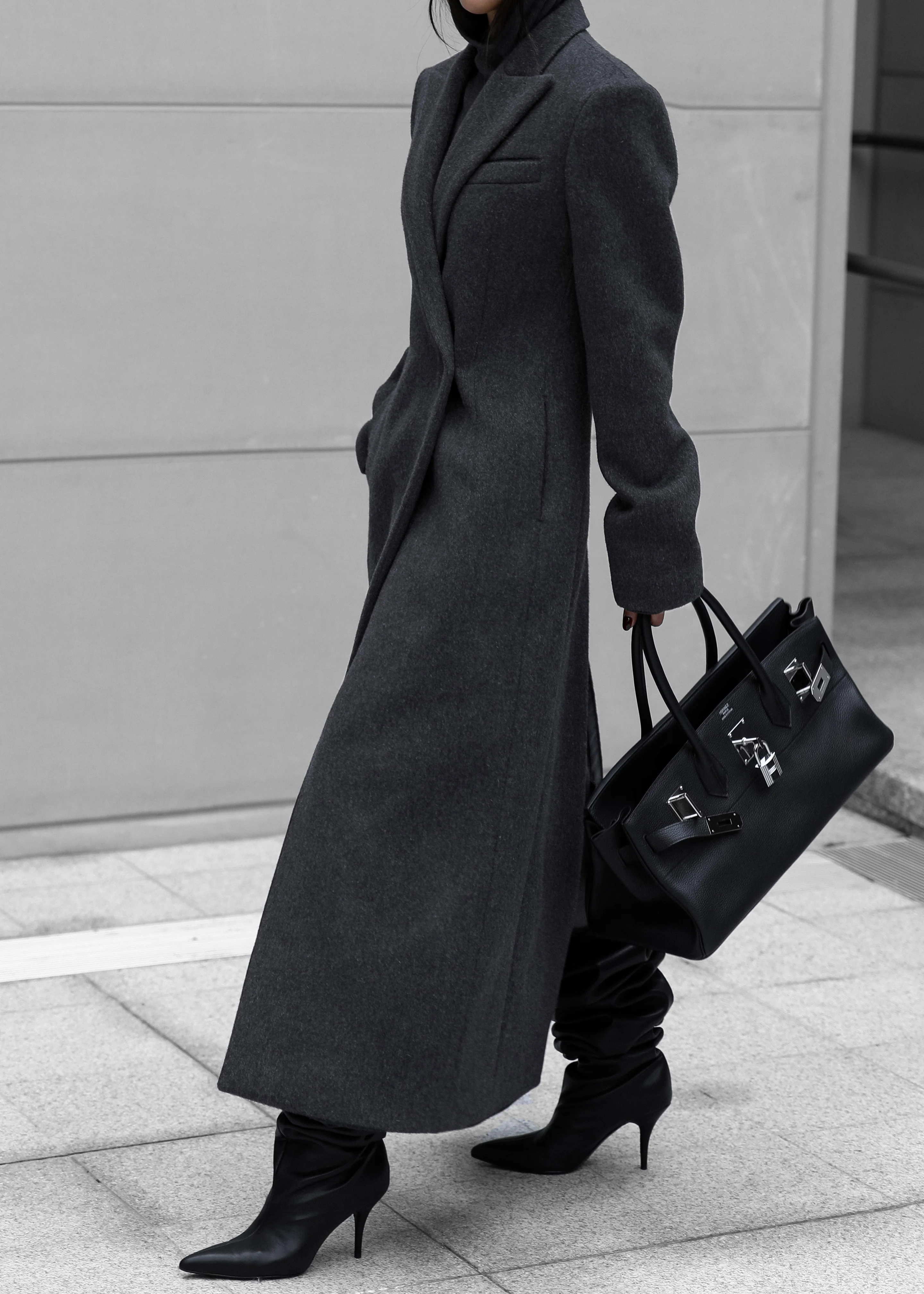 Melva Long Coat - Charcoal - Image 5
