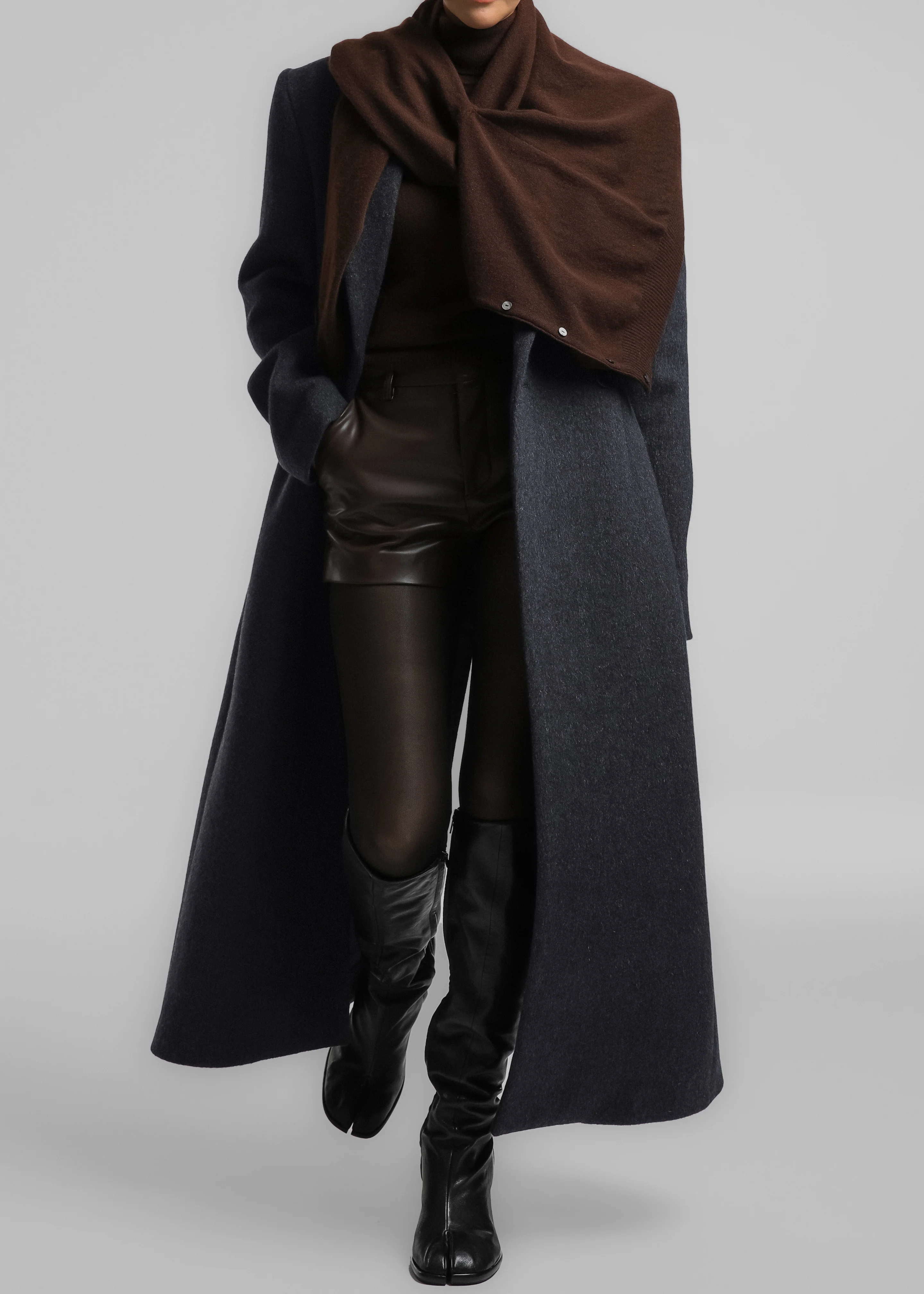 Melva Long Coat - Charcoal - Image 8