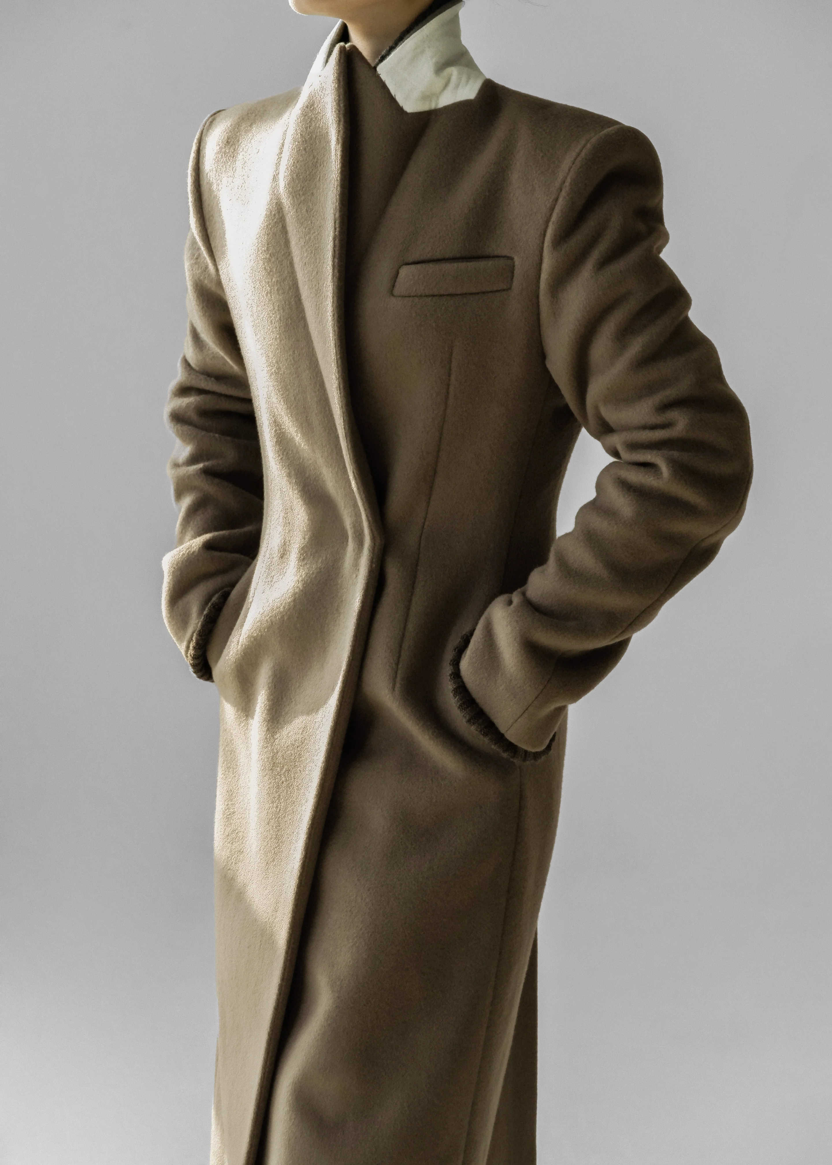 Melva Long Coat - Taupe - Image 3