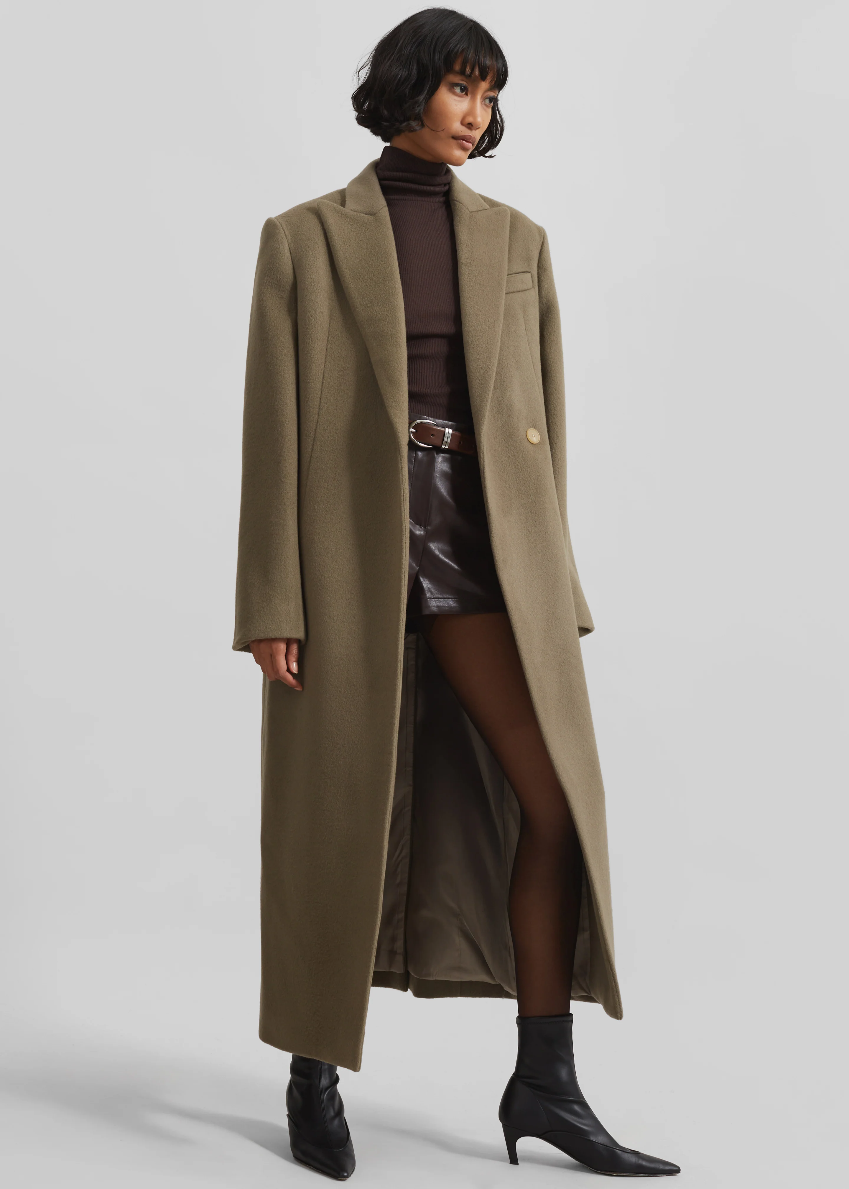 Melva Long Coat - Taupe - Image 4