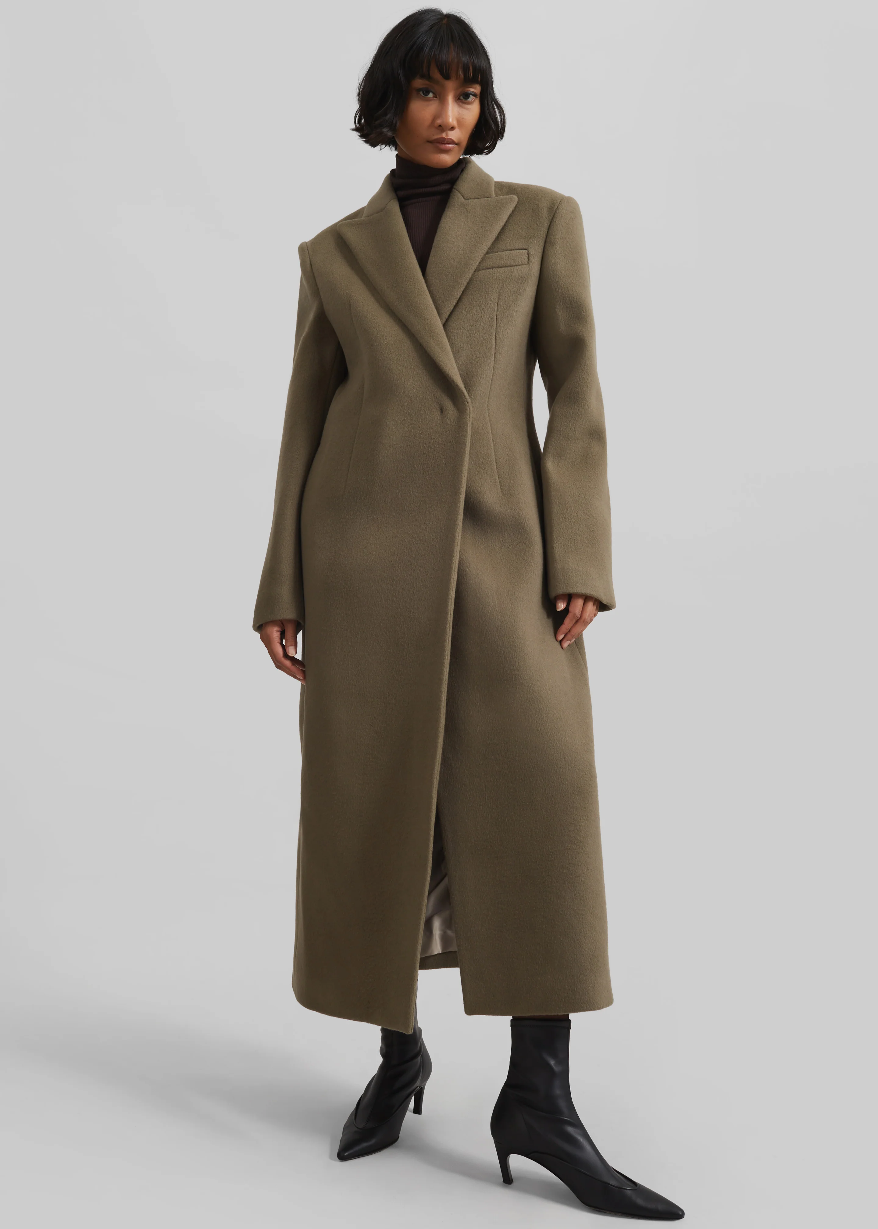 Melva Long Coat - Taupe - Image 6