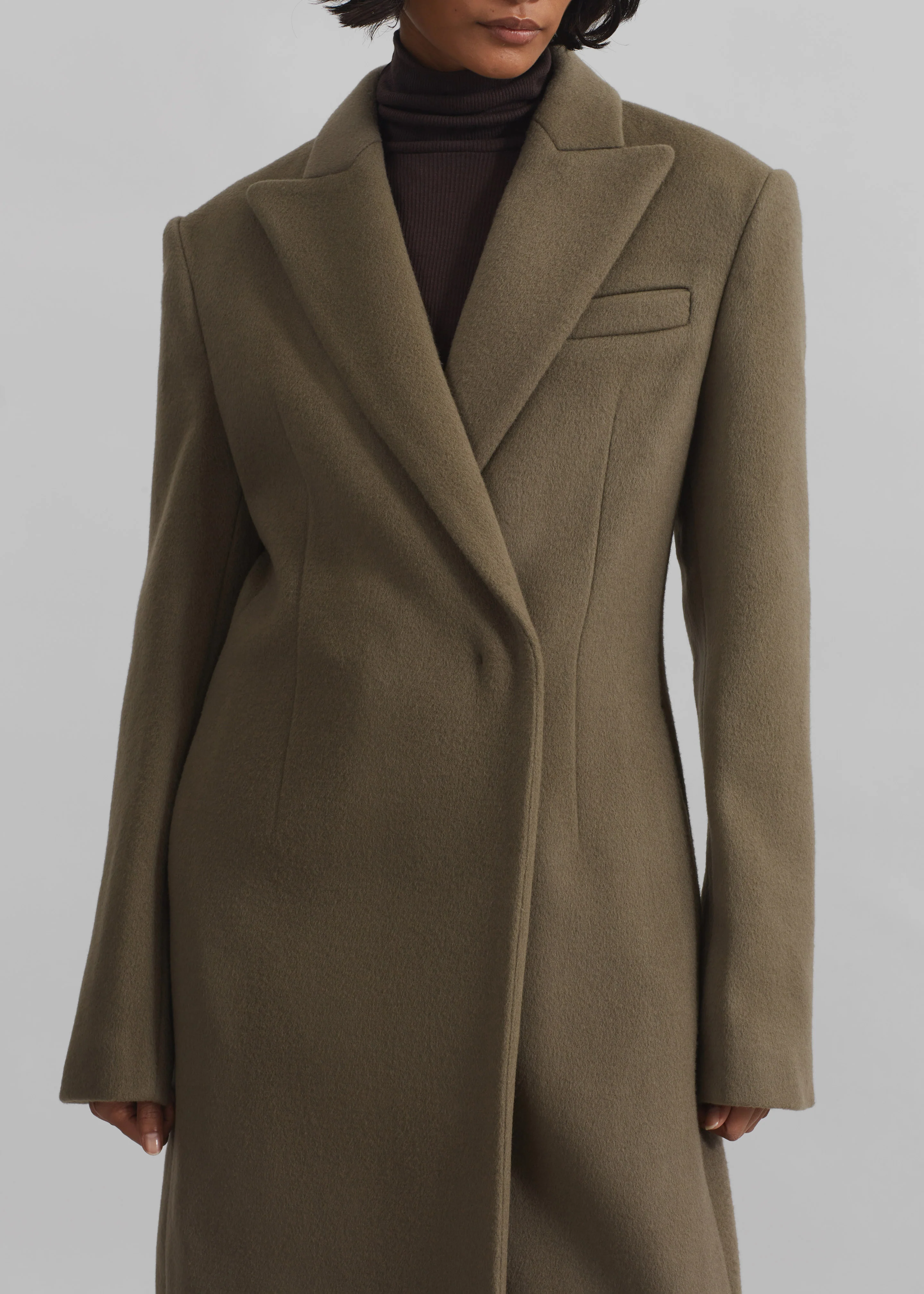 Melva Long Coat - Taupe - Image 7