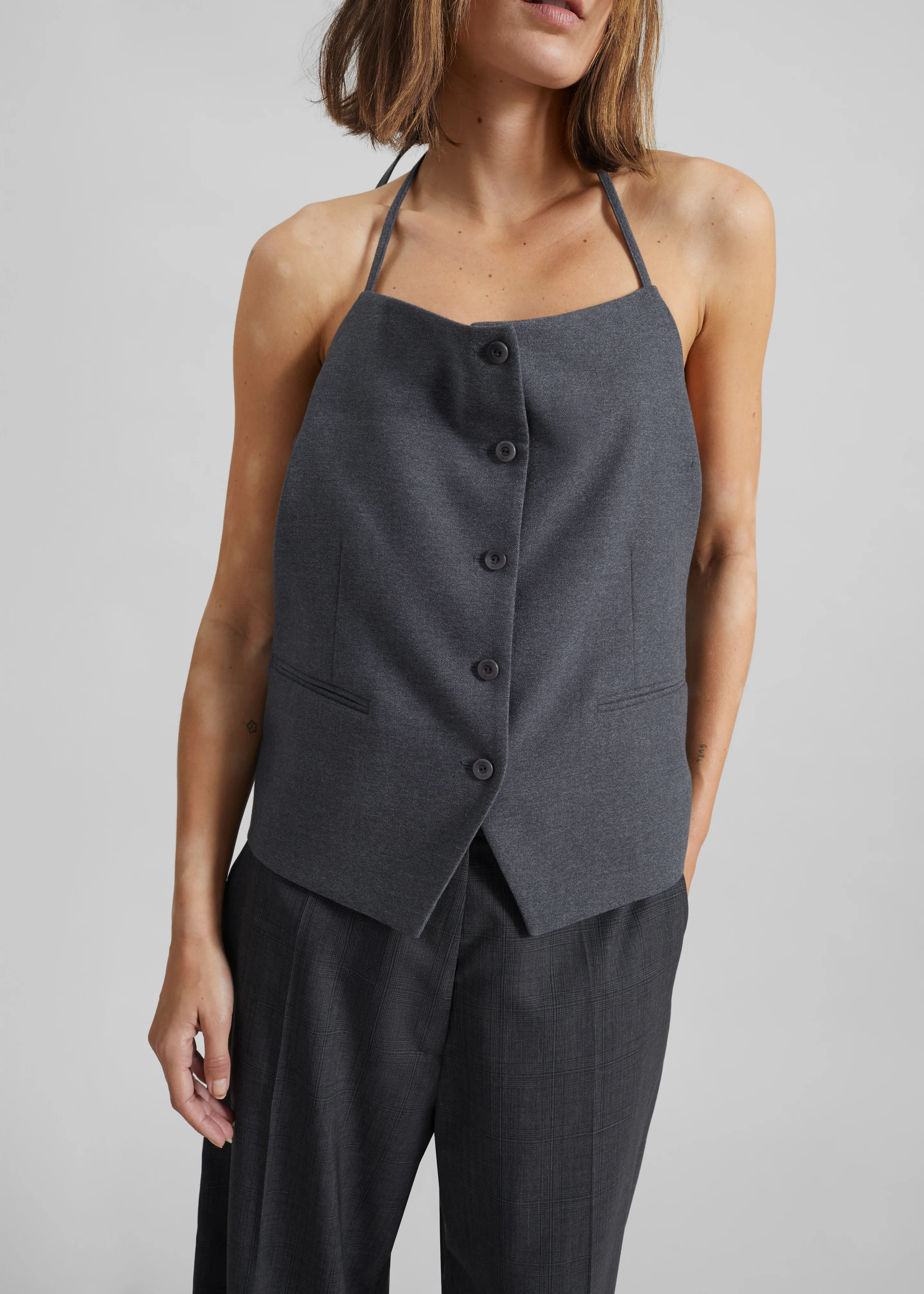 Melwin Halter Vest - Grey - Image 3