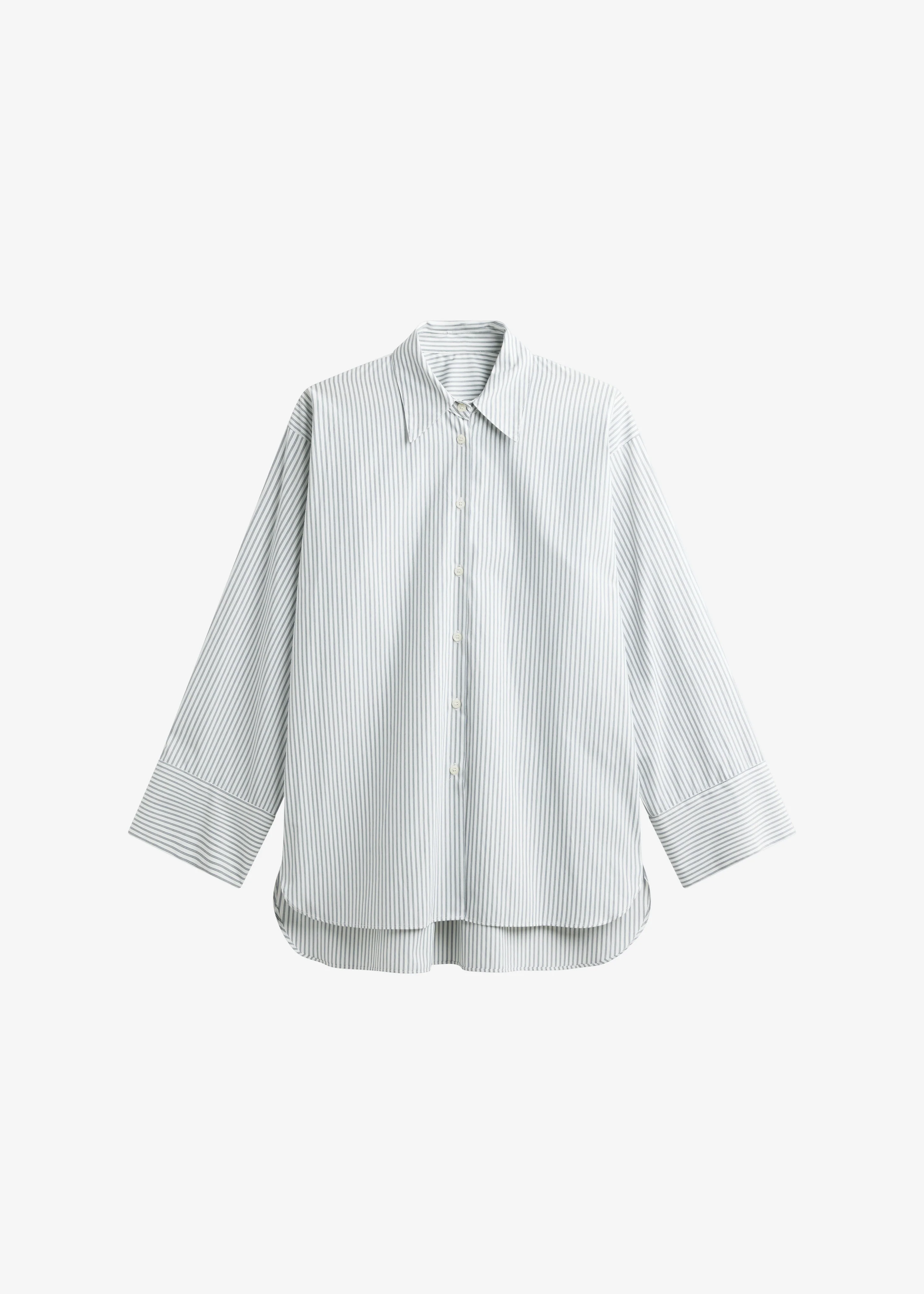 Menton Oversized Shirt - White/Blue Stripe - Image 6