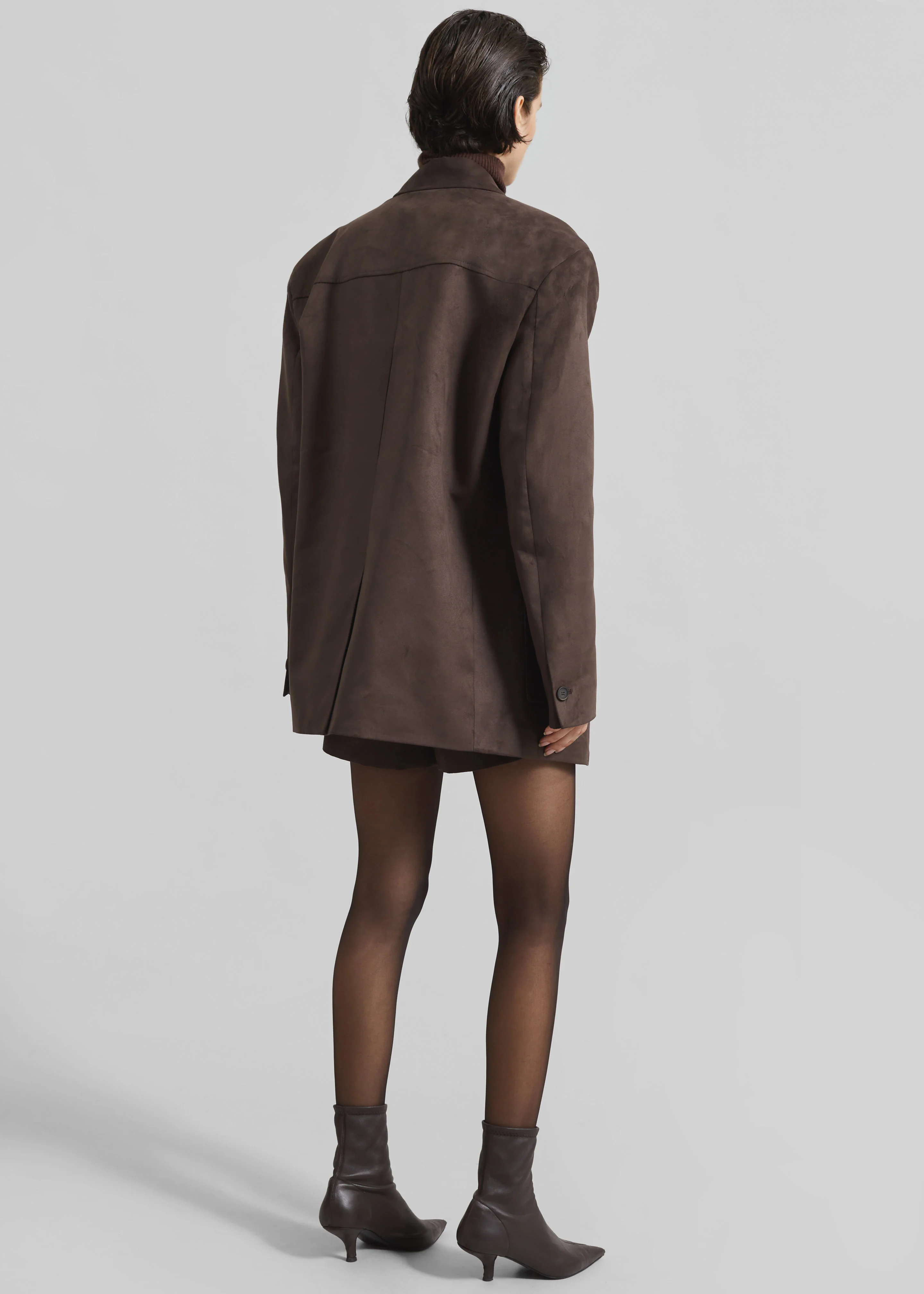Merida Faux Suede Blazer - Brown - Image 9