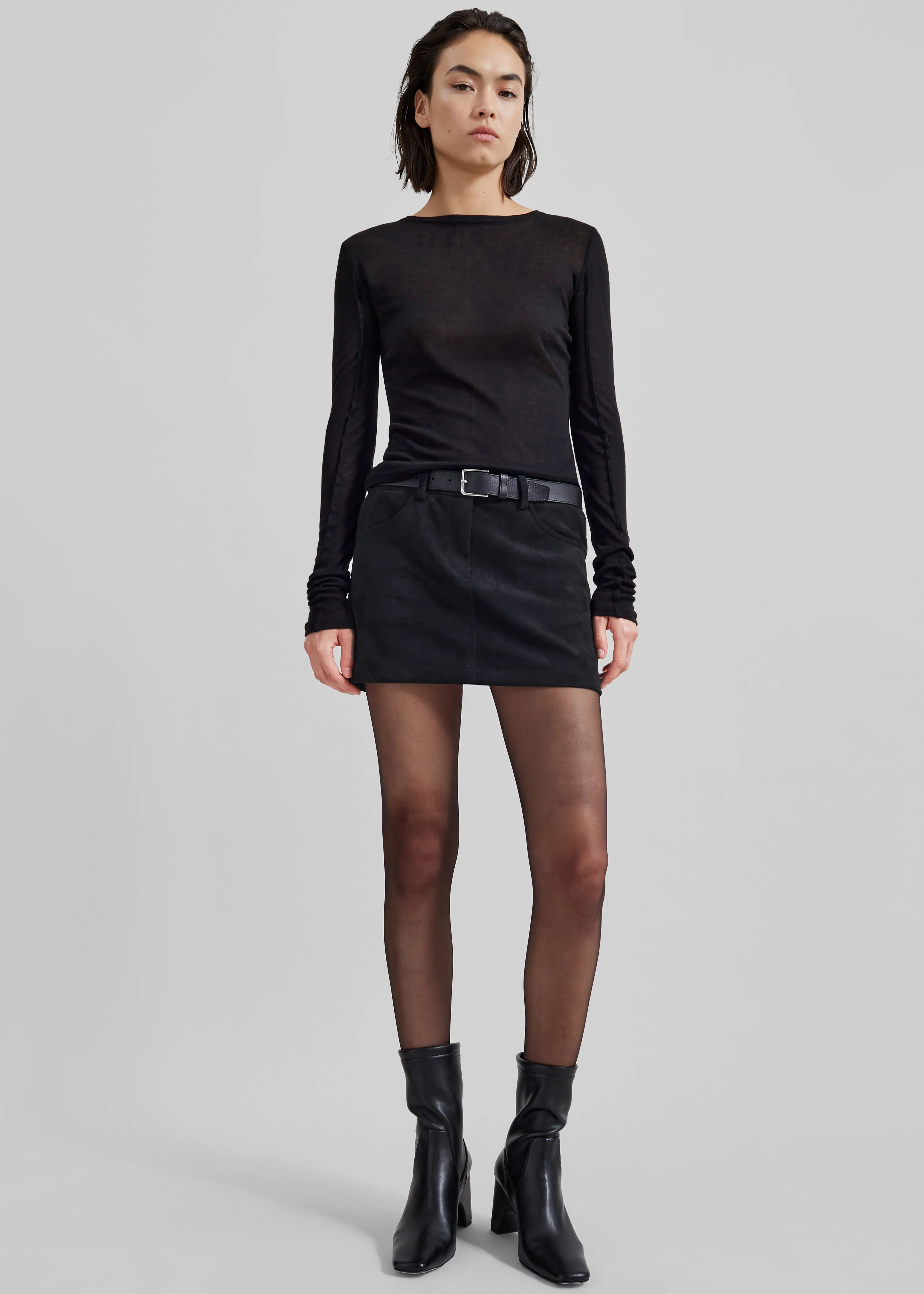 Mesa Sheer Long Sleeve Tee - Black - Image 6