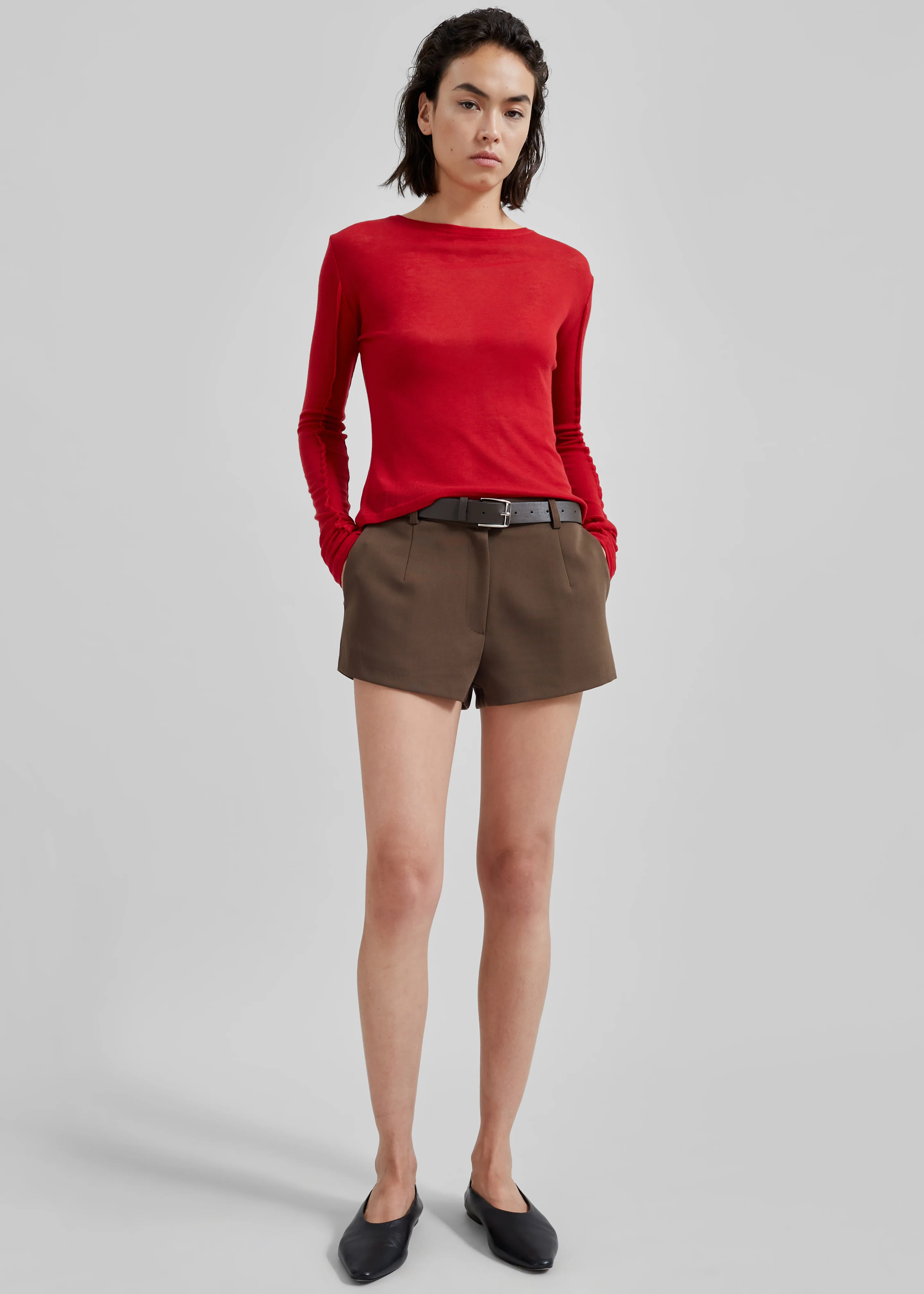 Mesa Sheer Long Sleeve Tee - Red - Image 7