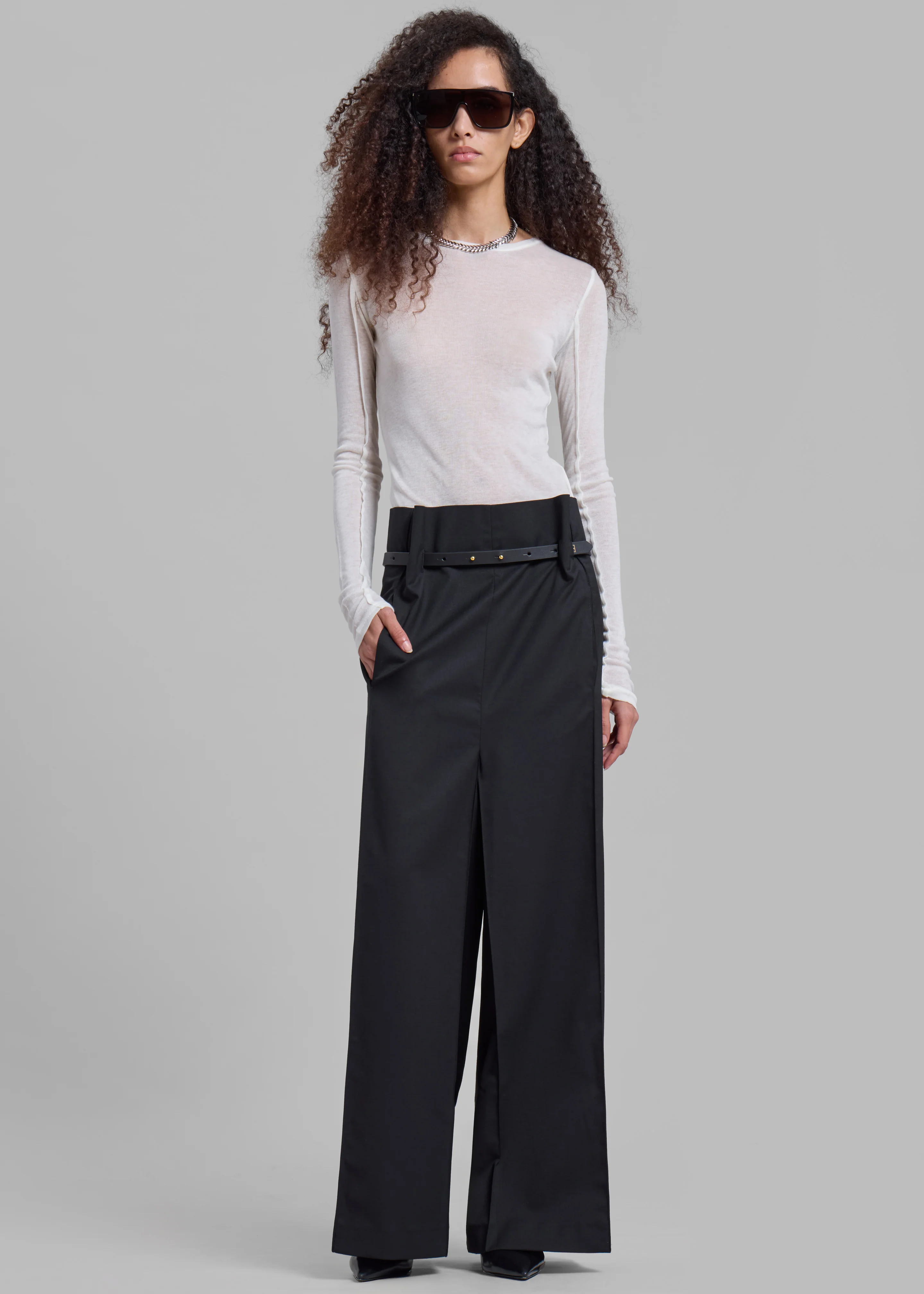 Mesa Sheer Long Sleeve Tee - White - Image 6