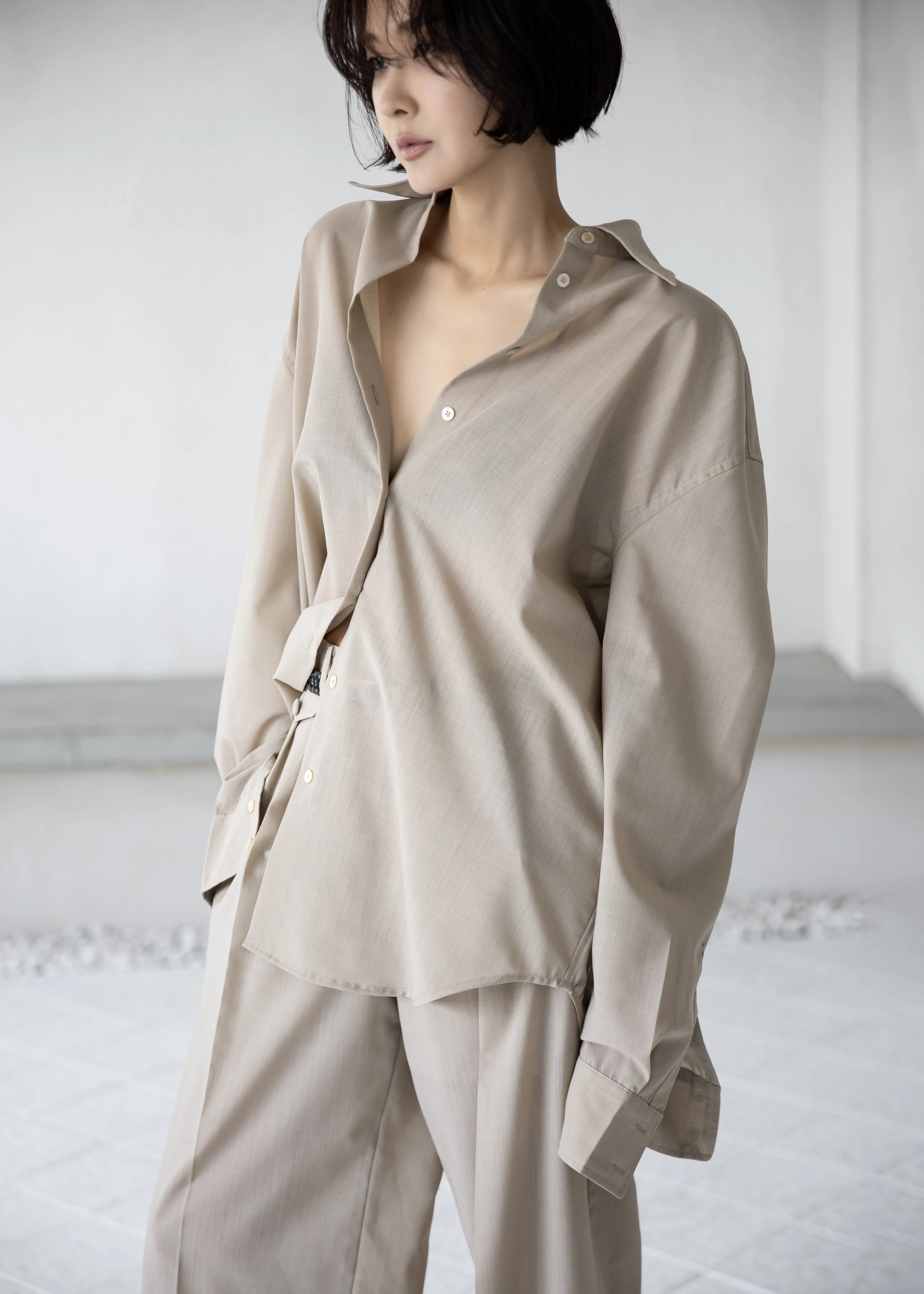 Meslay Sheer Shirt - Beige - Image 4