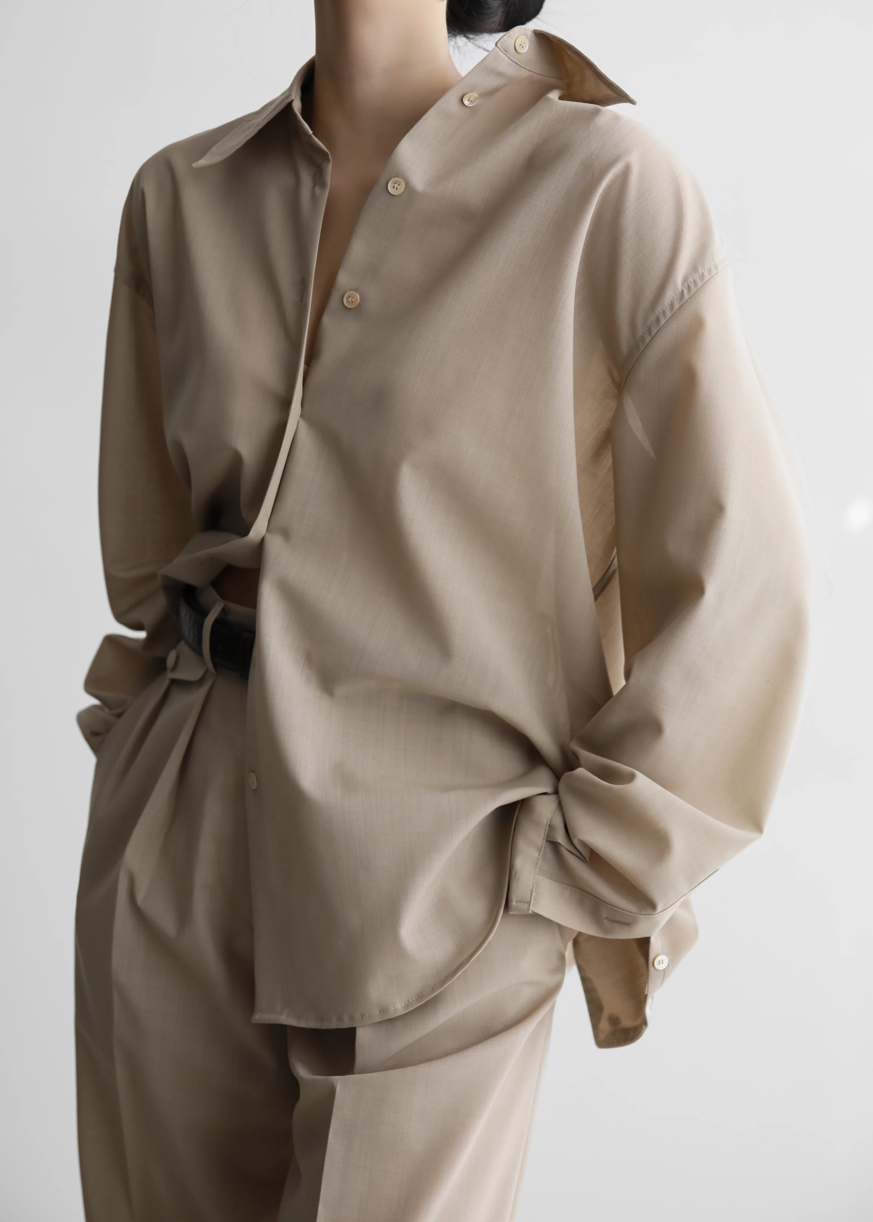 Meslay Sheer Shirt - Beige - Image 6
