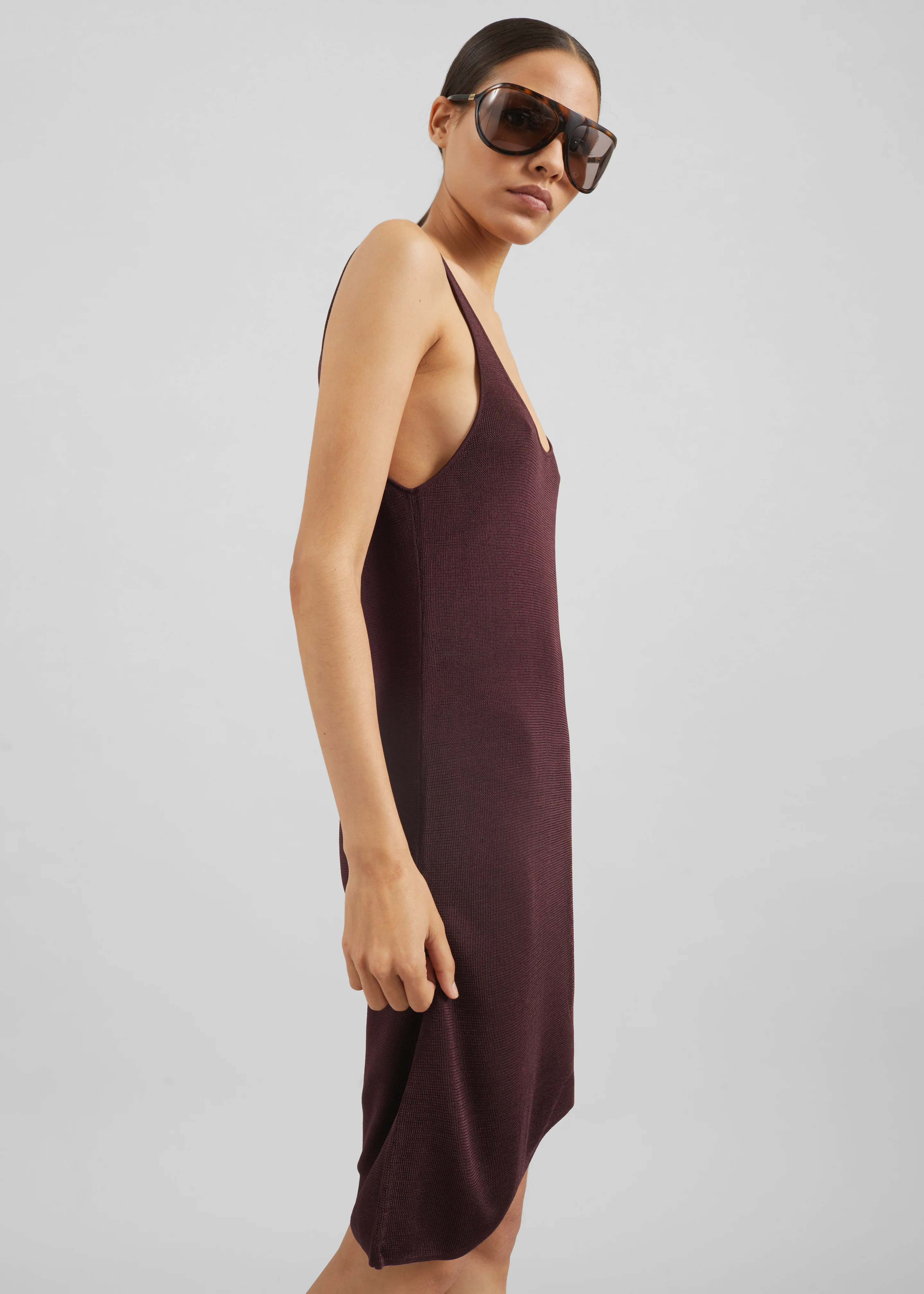 Miami Knit Mini Dress - Burgundy - Image 3