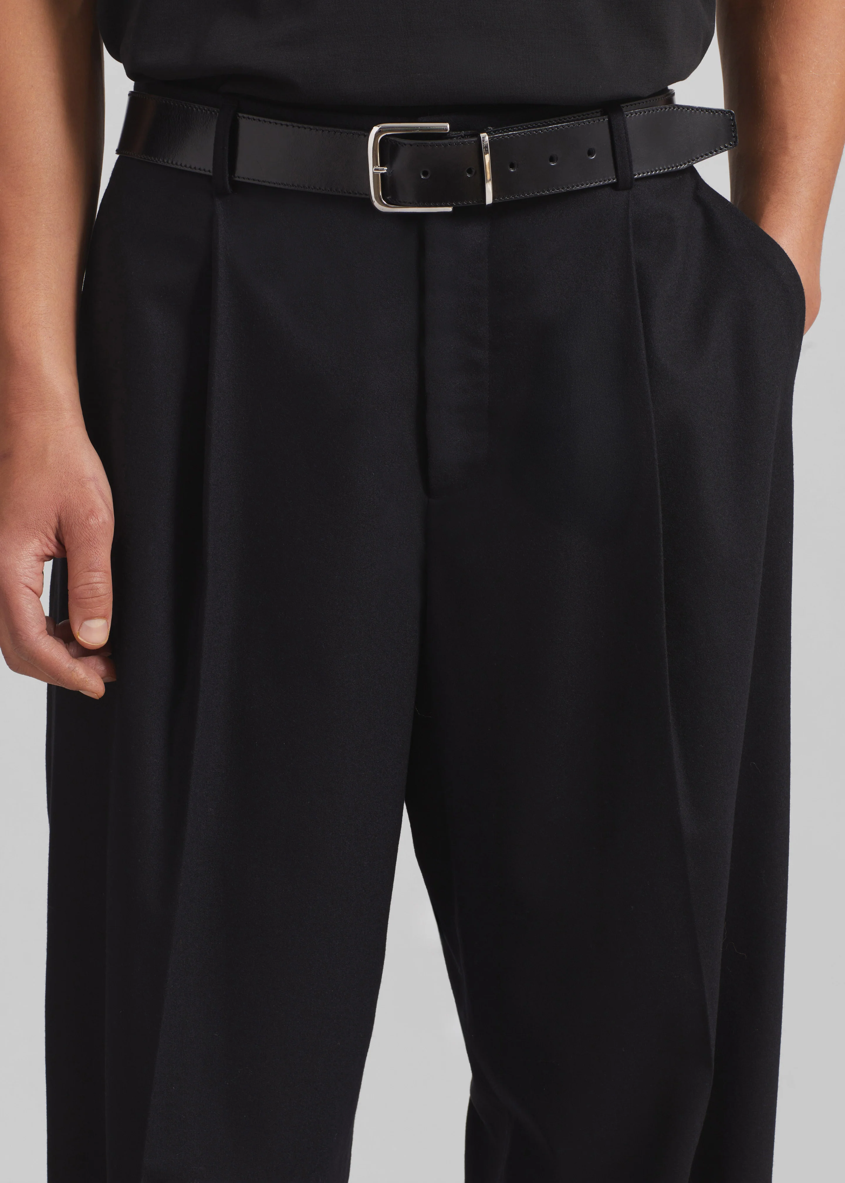 Milton Flannel Trousers - Black - Image 3