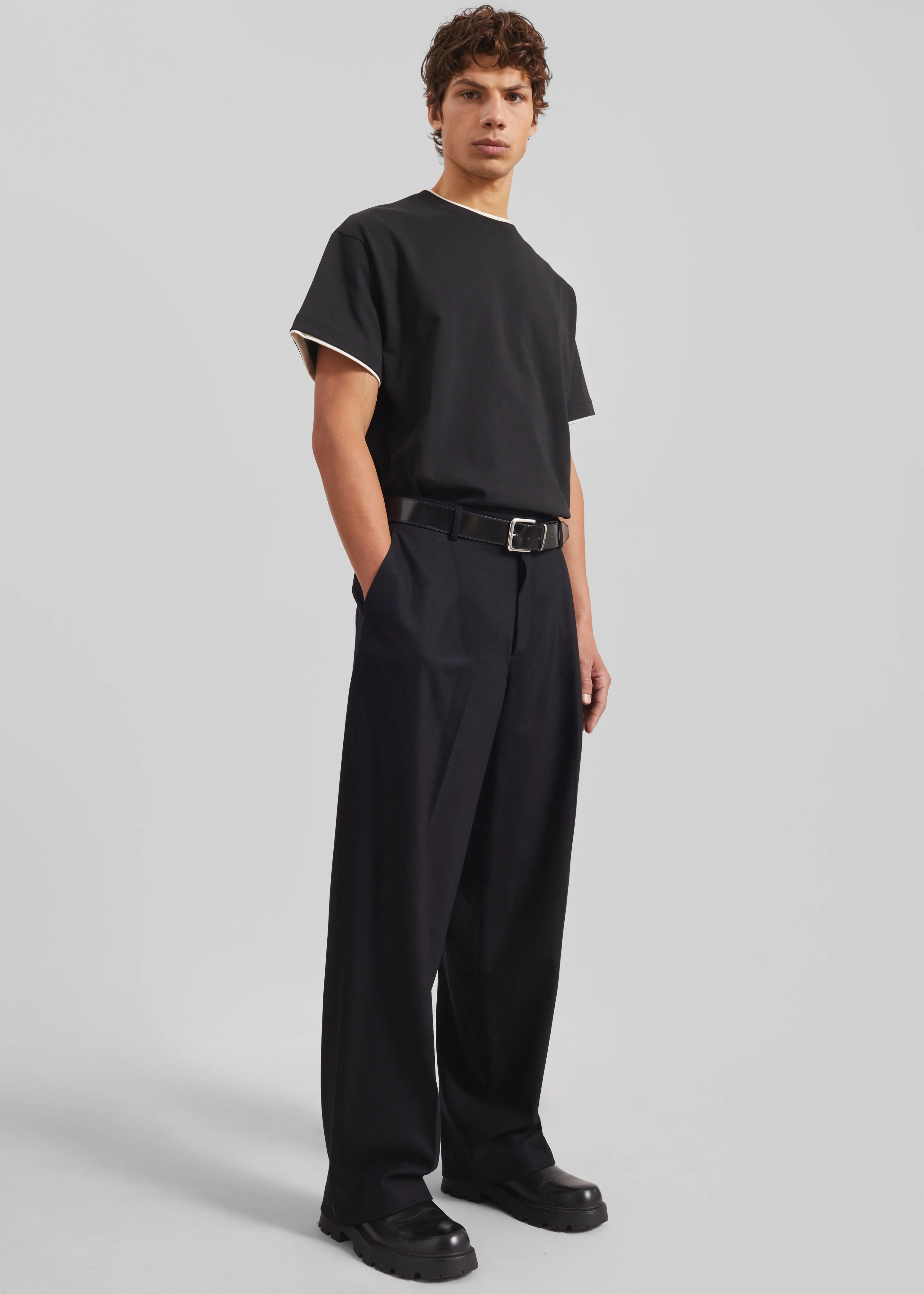 Milton Flannel Trousers - Black - Image 7