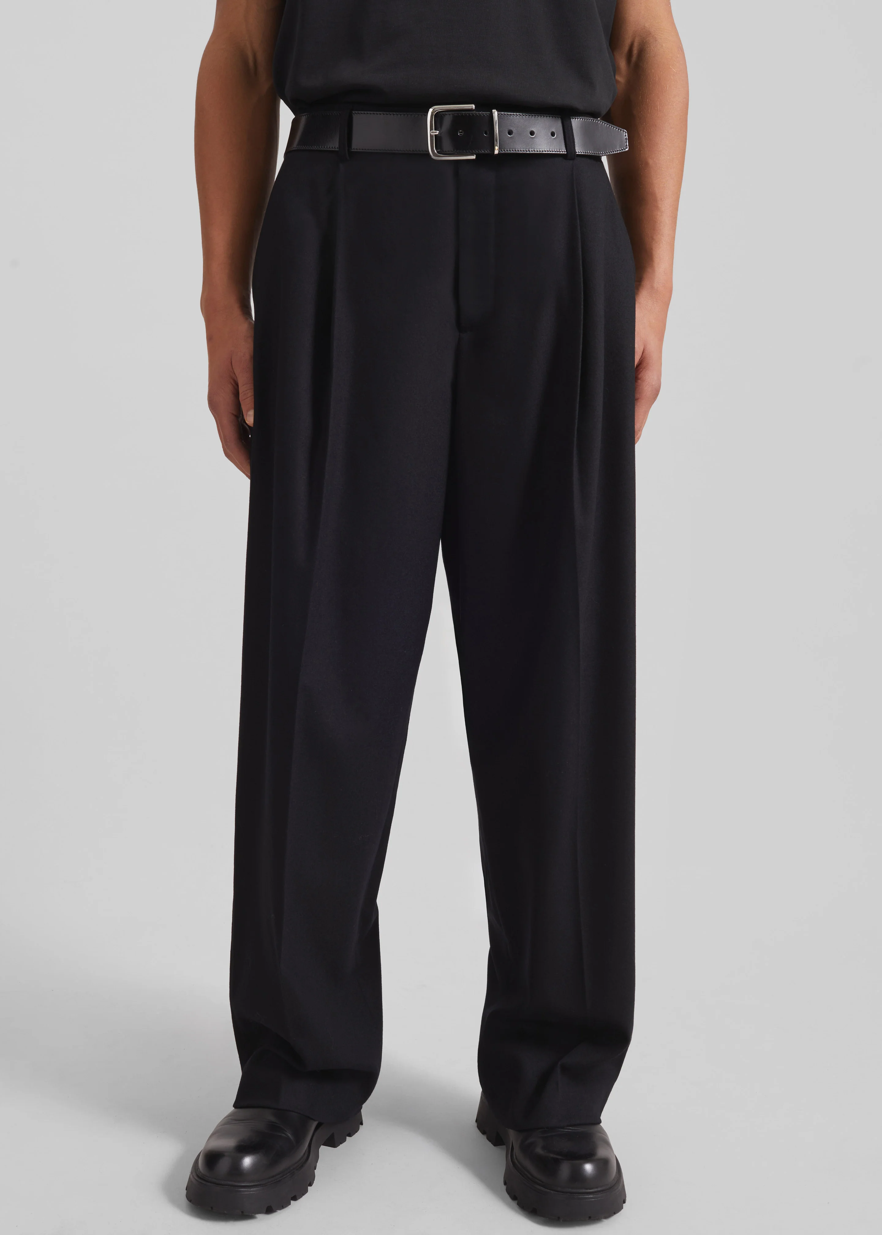 Milton Flannel Trousers - Black - Image 8