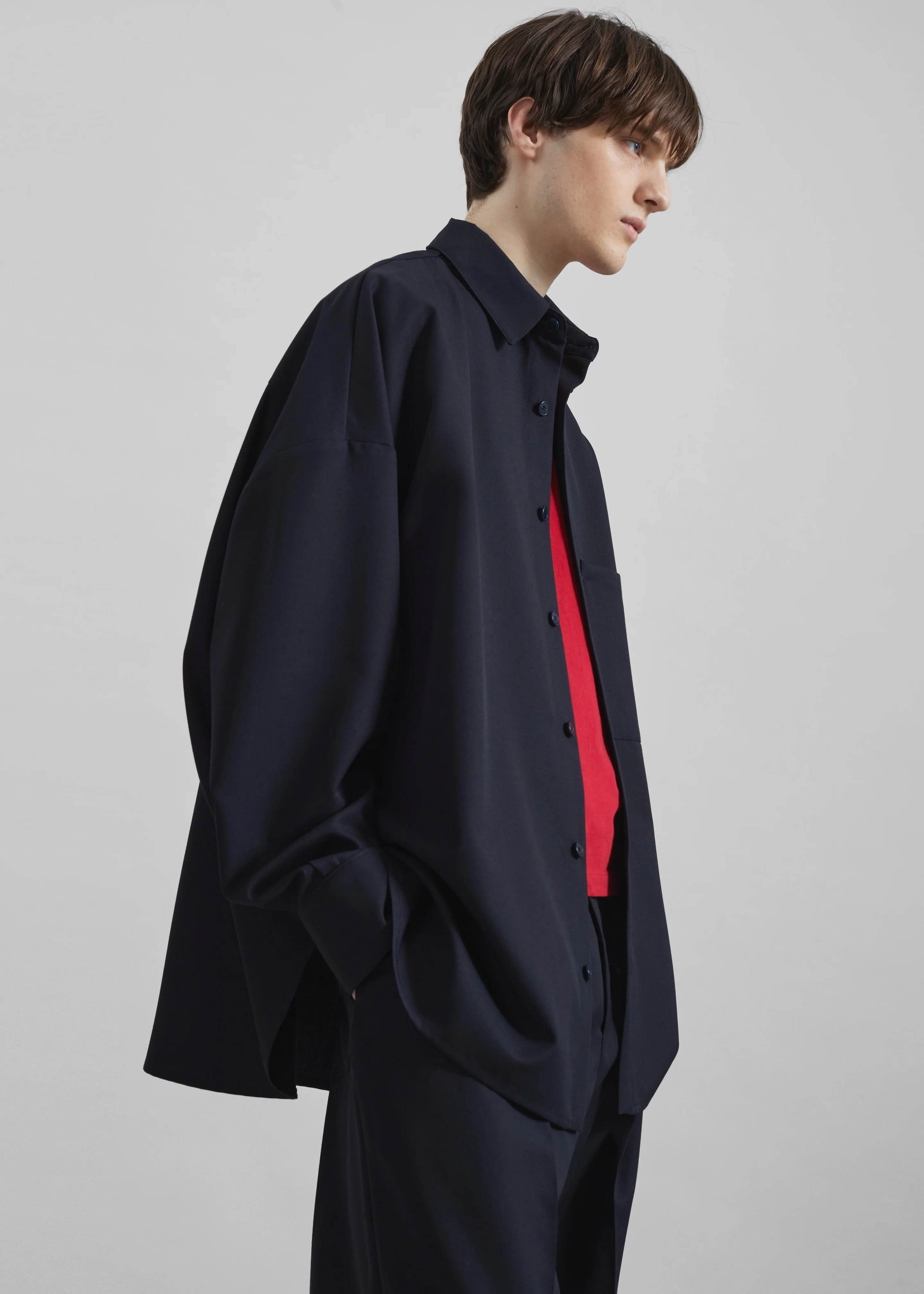 Milton Wool-Blend Shirt - Dark Navy - Image 2