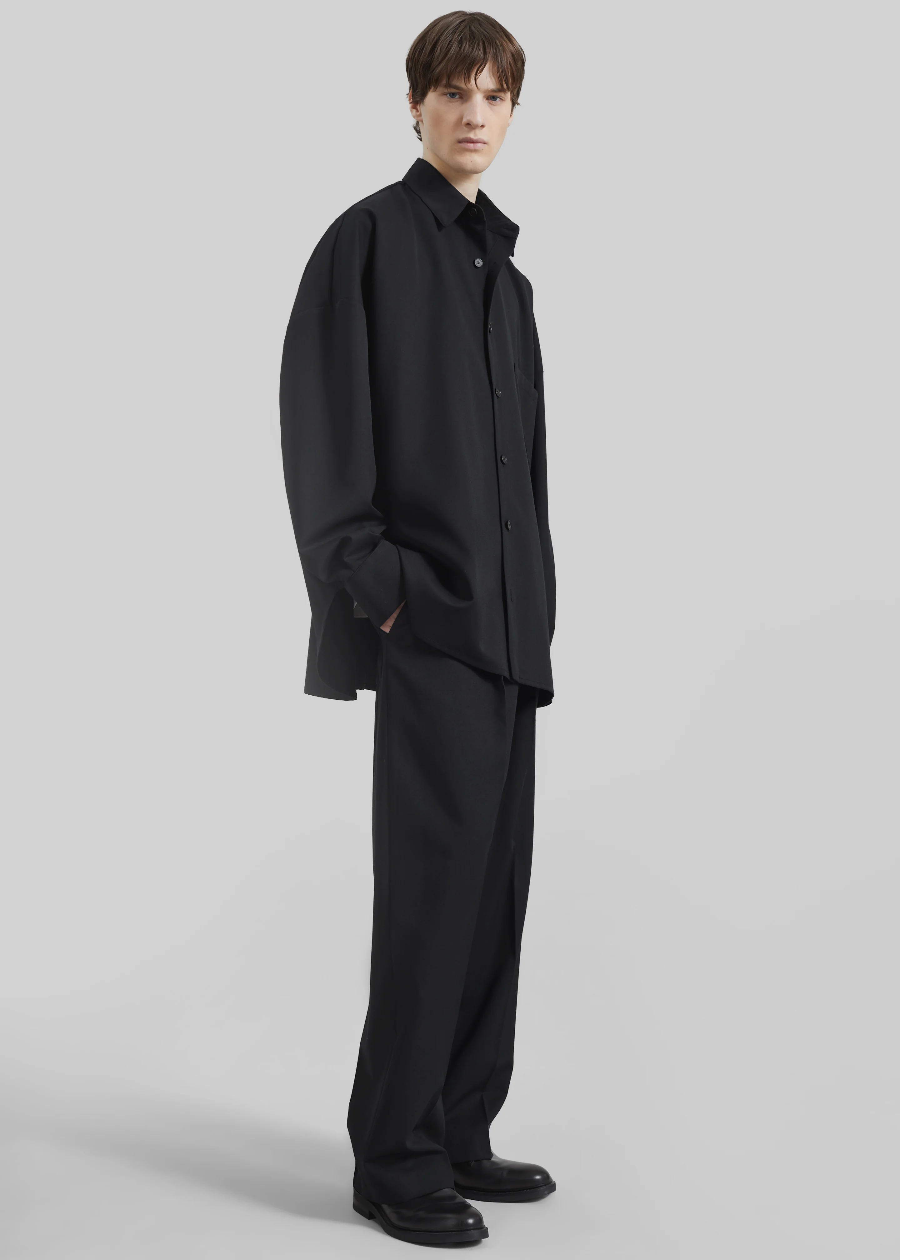 Milton Wool-Blend Trousers - Black - Image 5