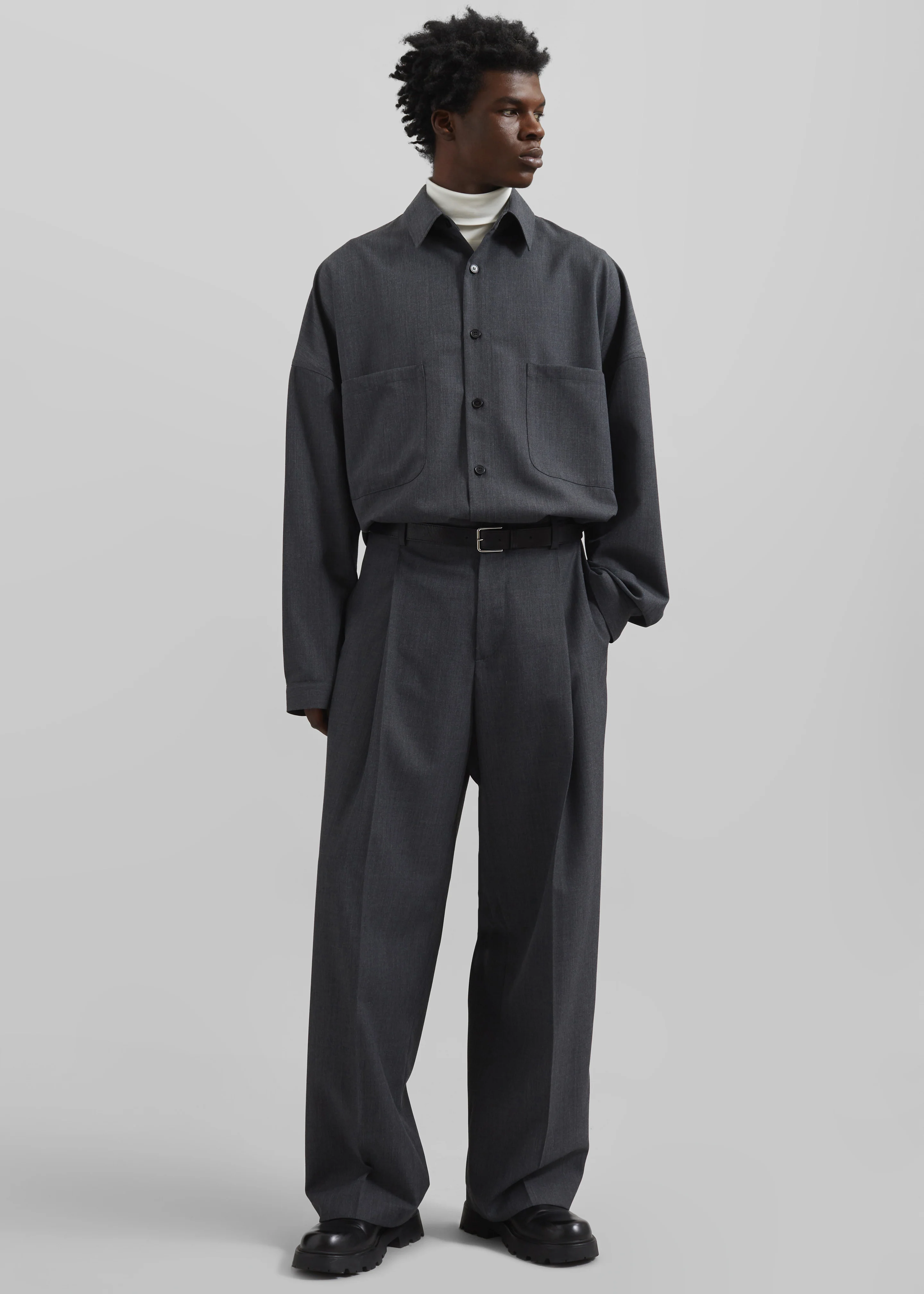Milton Wool-Blend Trousers - Dark Grey