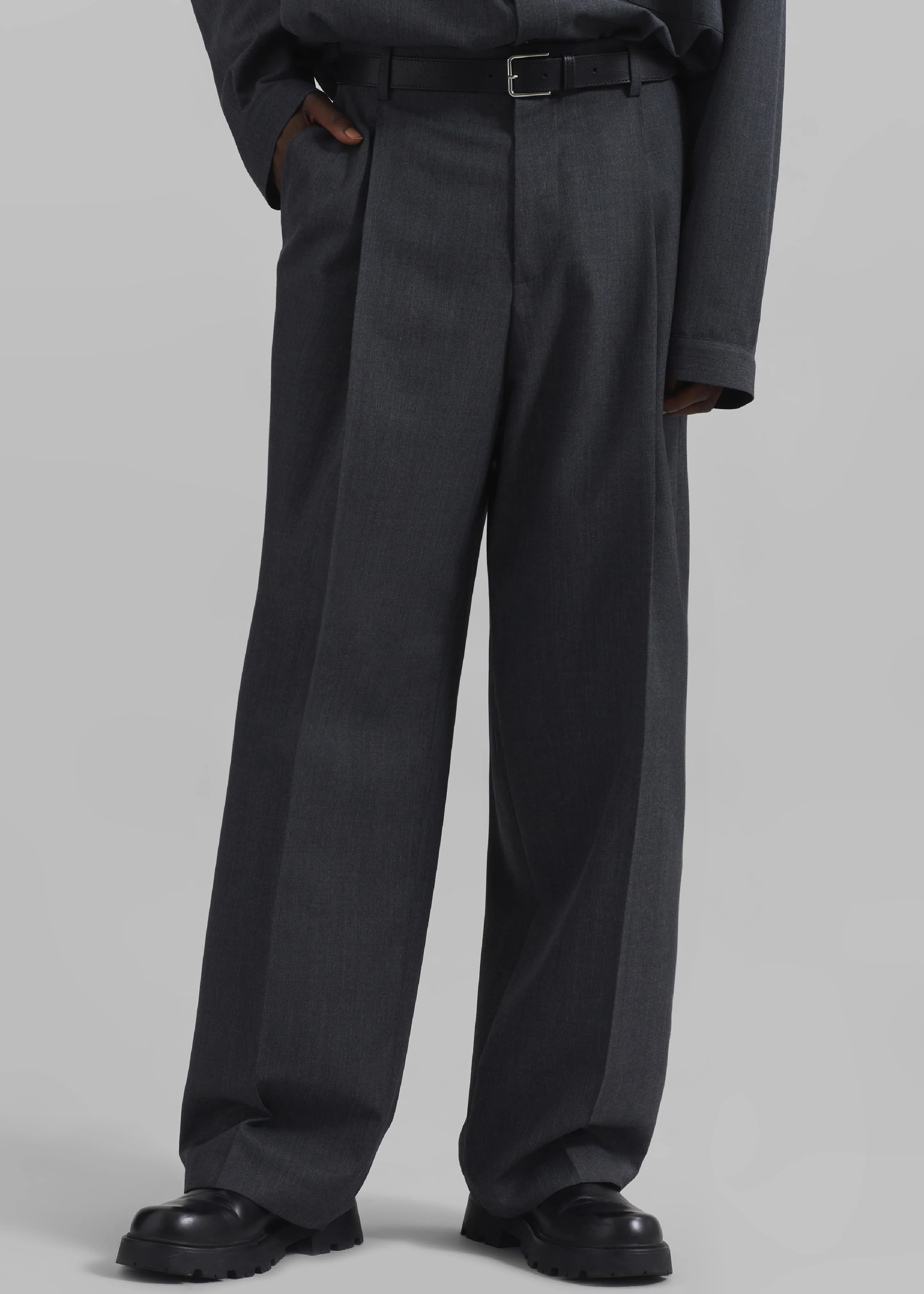 Milton Wool-Blend Trousers - Dark Grey - Image 3