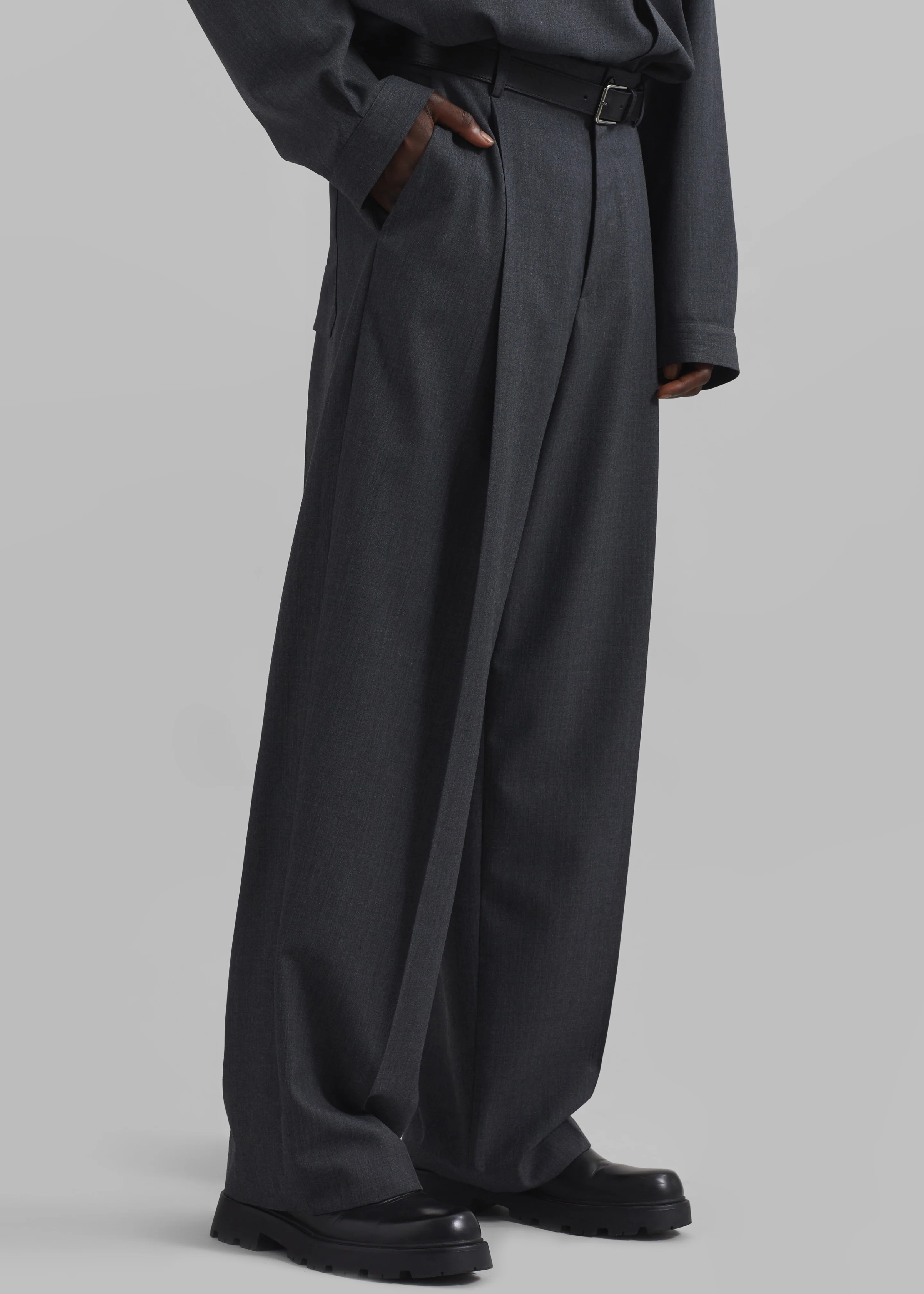 Milton Wool-Blend Trousers - Dark Grey - Image 4