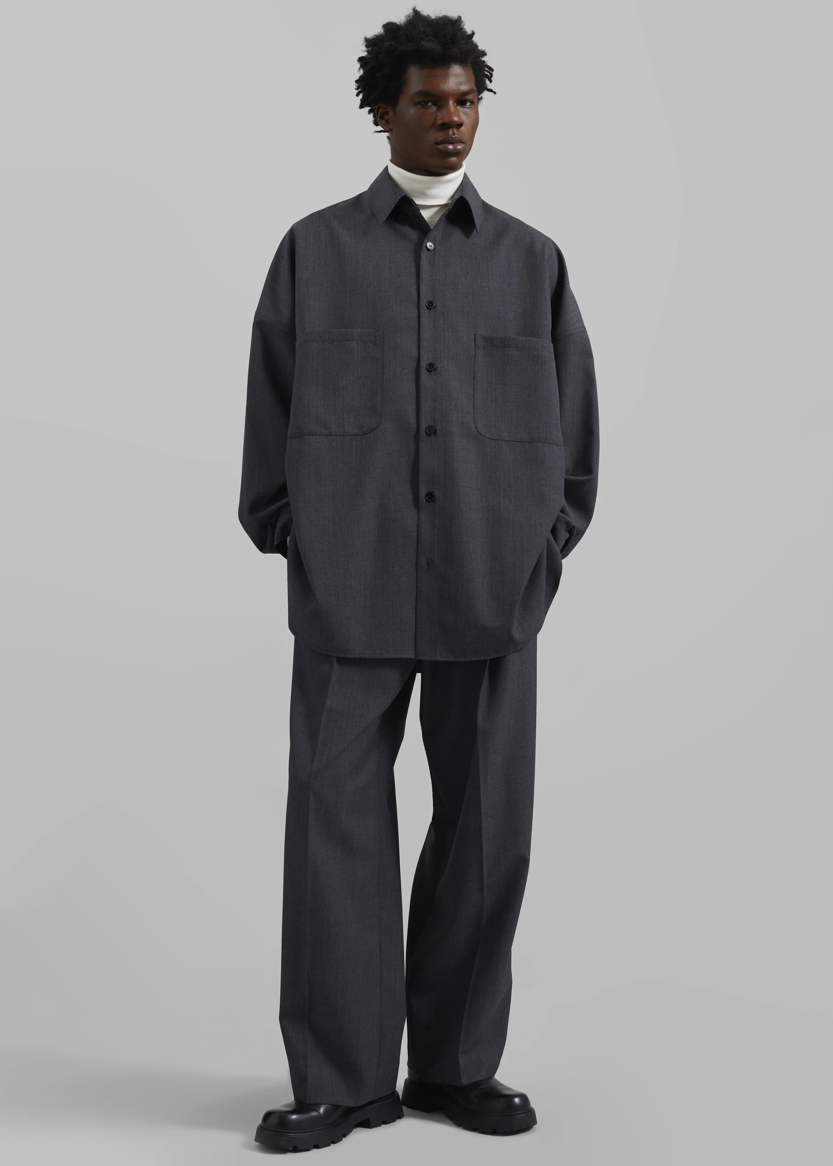 Milton Wool-Blend Trousers - Dark Grey - Image 5