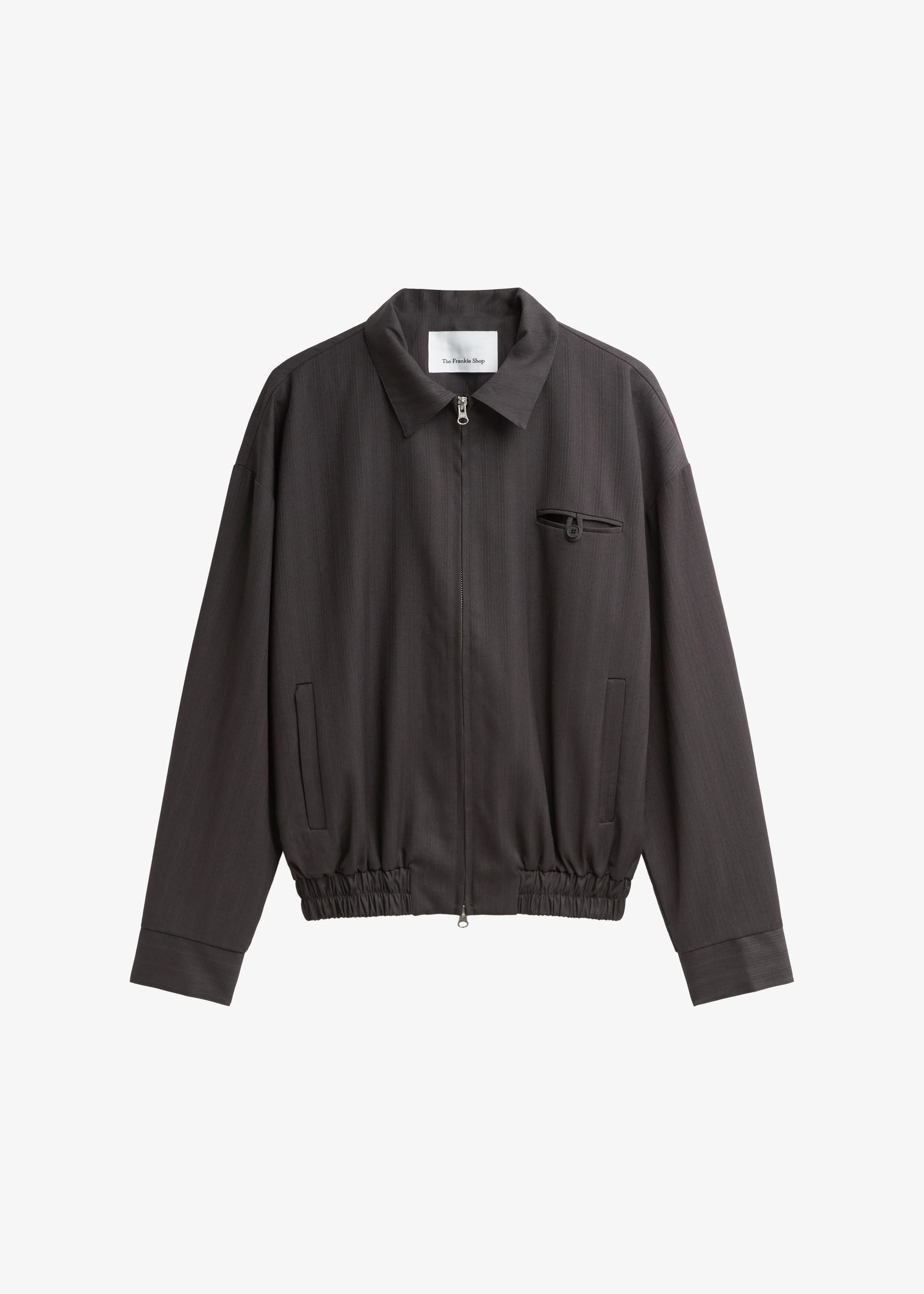 Minori Blouson Jacket - Charcoal/White Pinstripe - Image 11