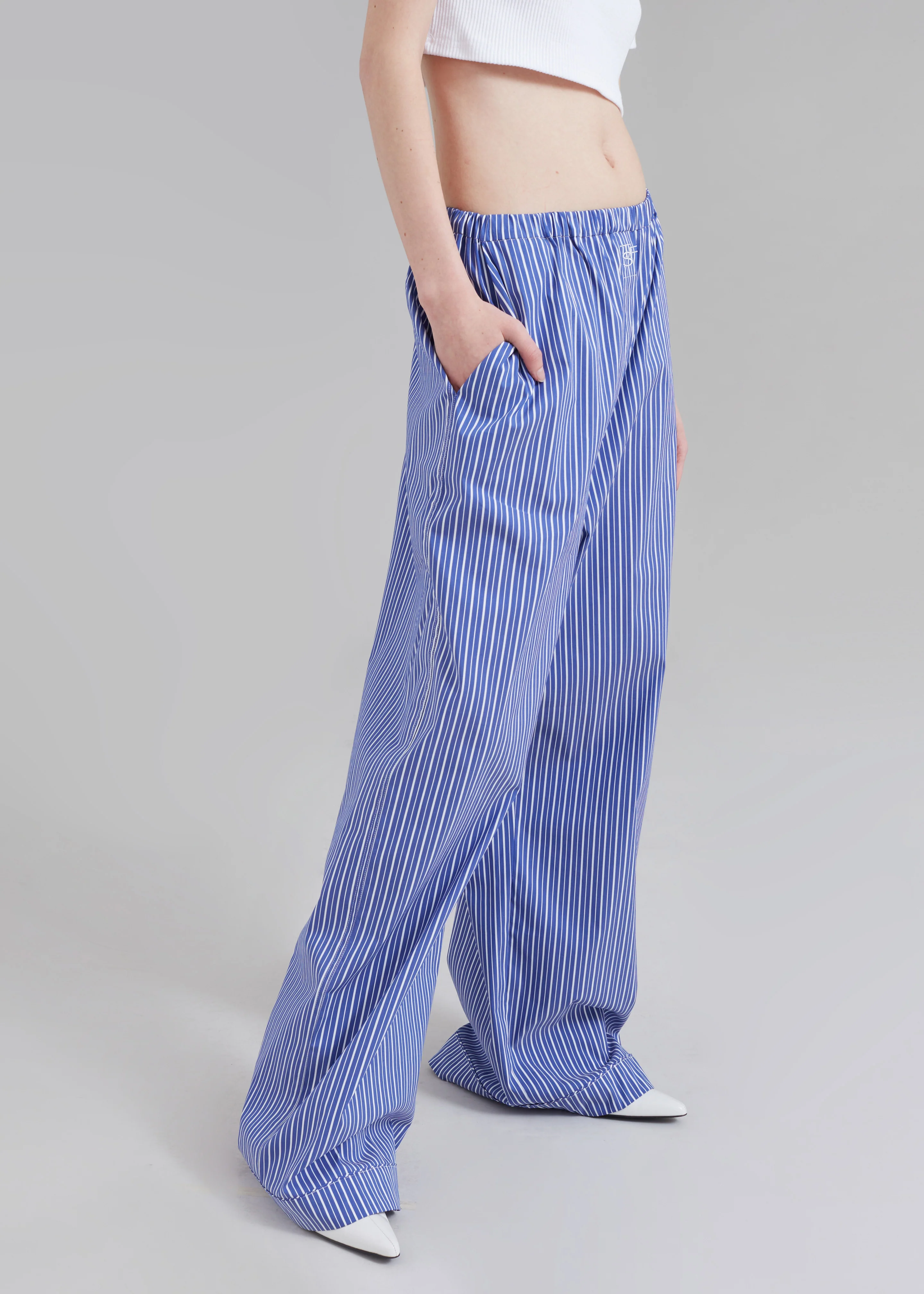 Mirca Elastic Pants - Blue Multi Stripe - Image 3