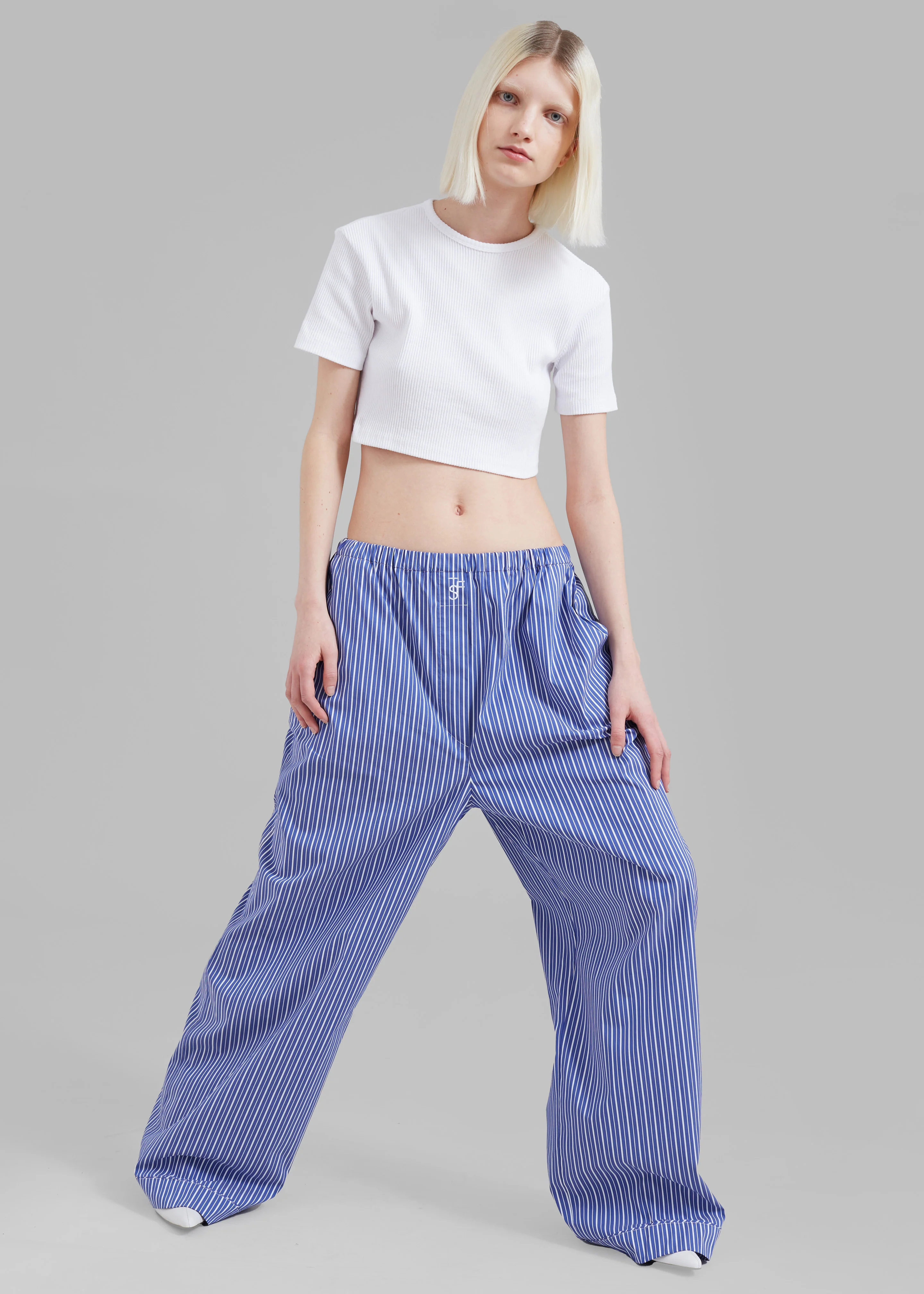 Mirca Elastic Pants - Blue Multi Stripe - Image 5