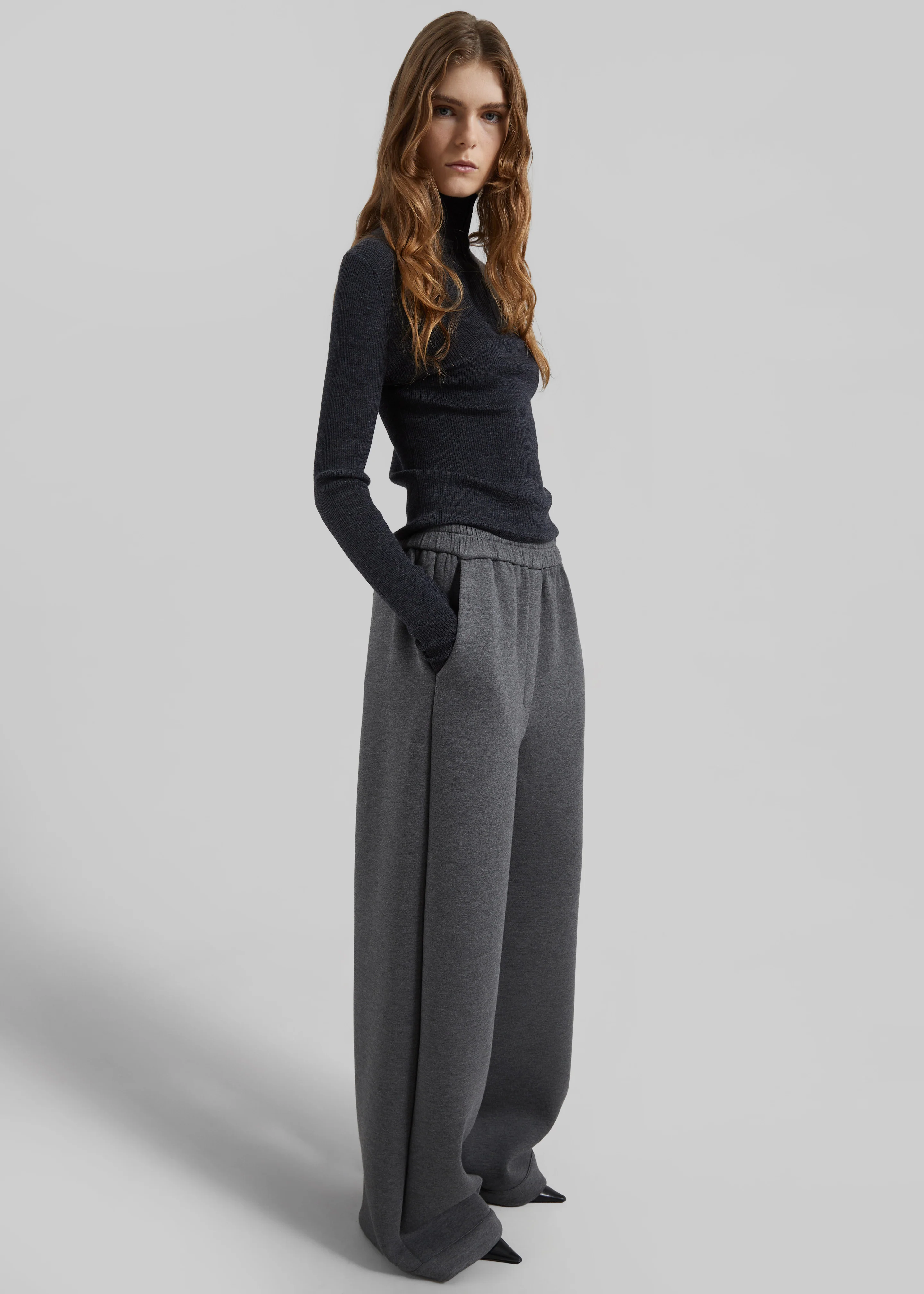 Mirca Neoprene Elastic Pants - Dark Grey - Image 2