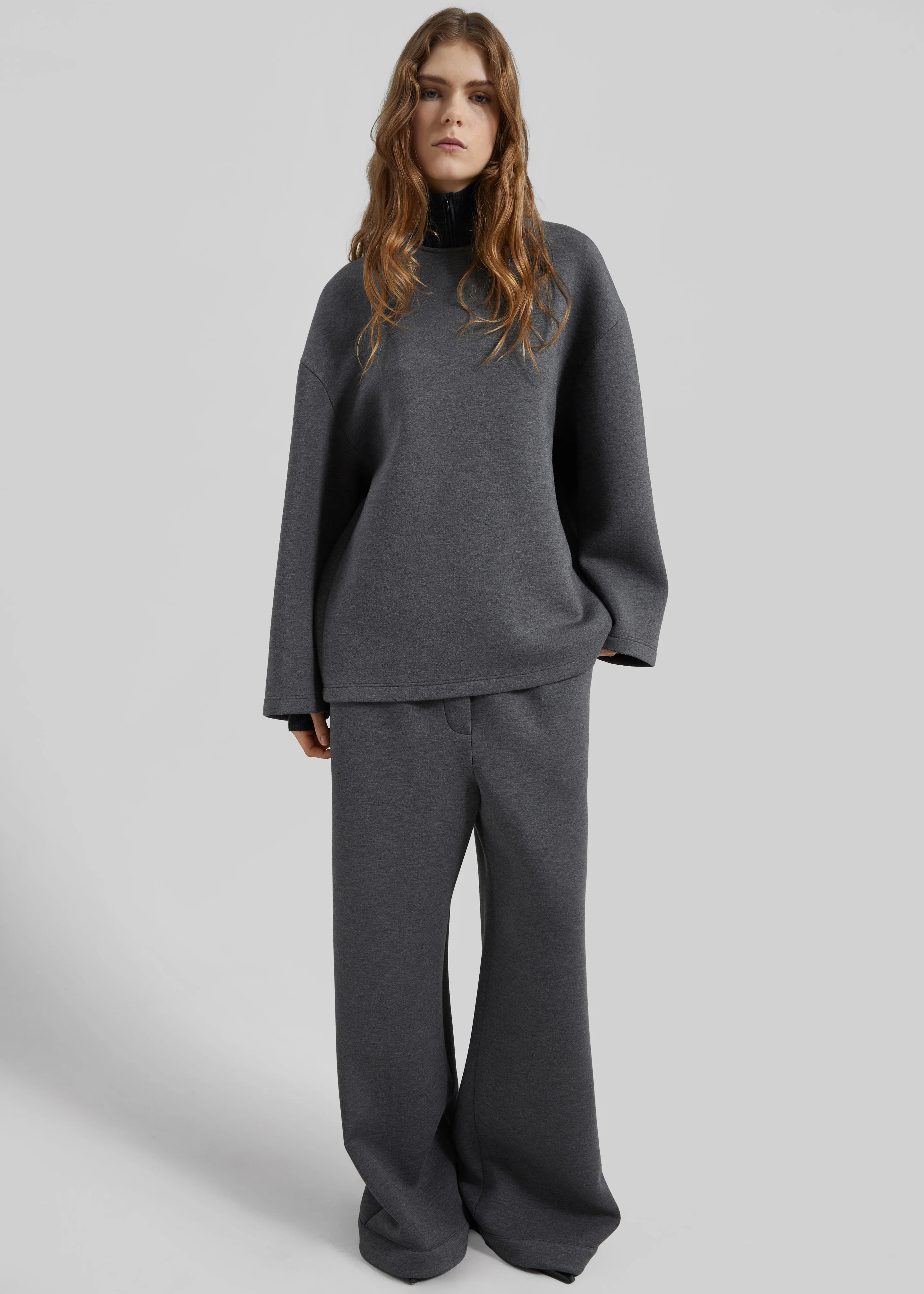 Mirca Neoprene Elastic Pants - Dark Grey - Image 3