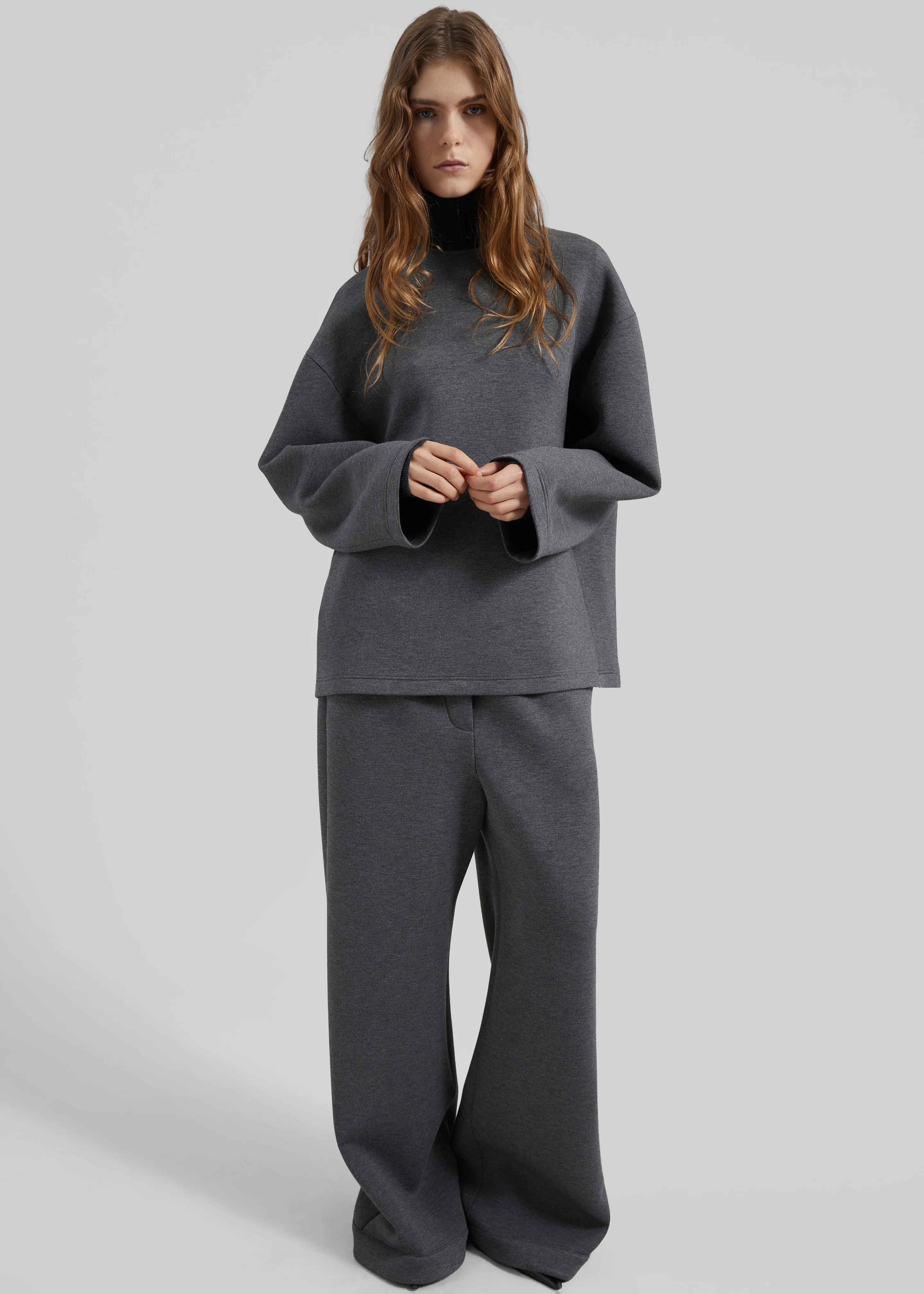 Mirca Neoprene Elastic Pants - Dark Grey - Image 8