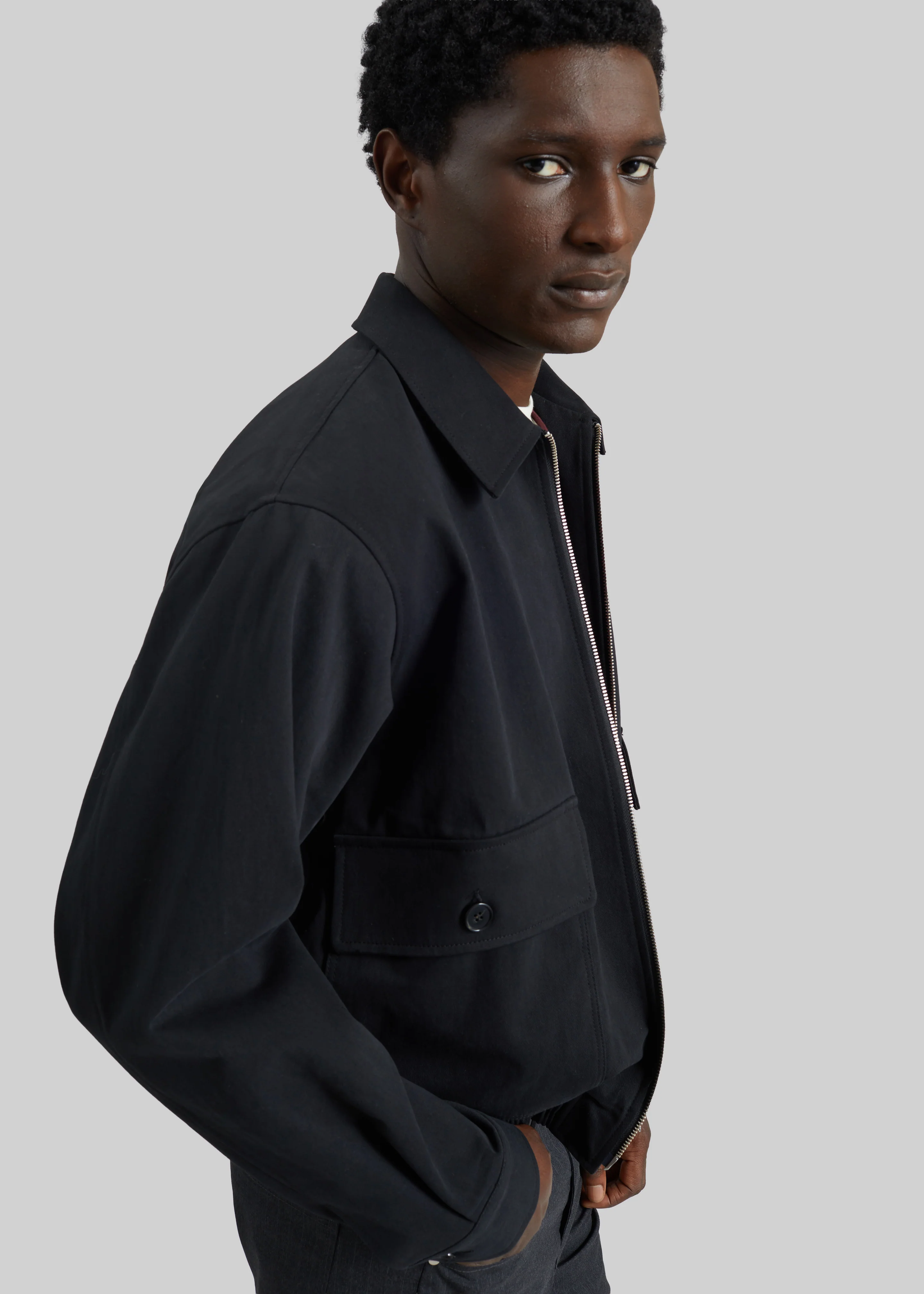 Mitchell Cotton Twill Jacket - Black - Image 4
