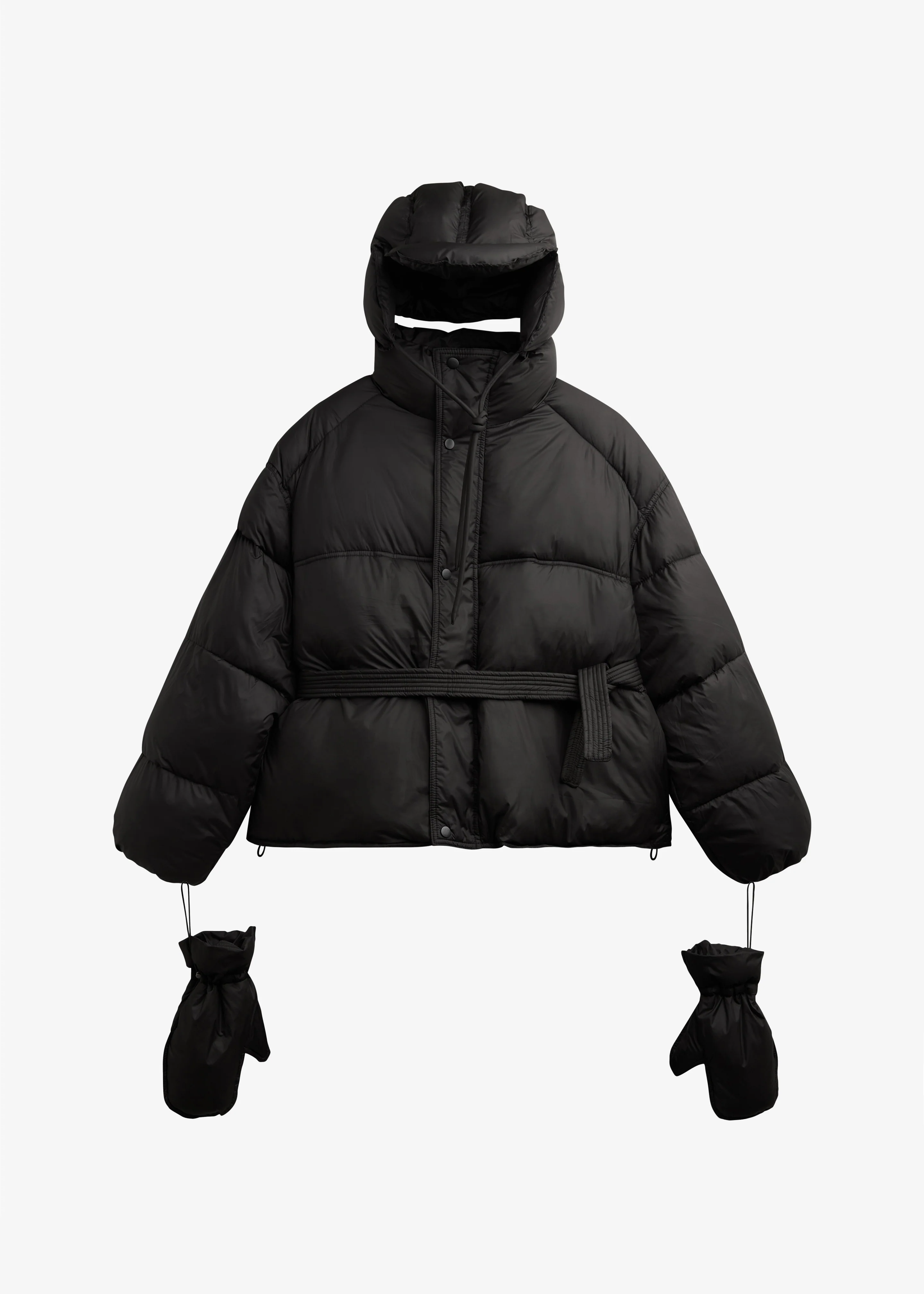 Moena Puffer Jacket & Accessories Set - Black - Image 10