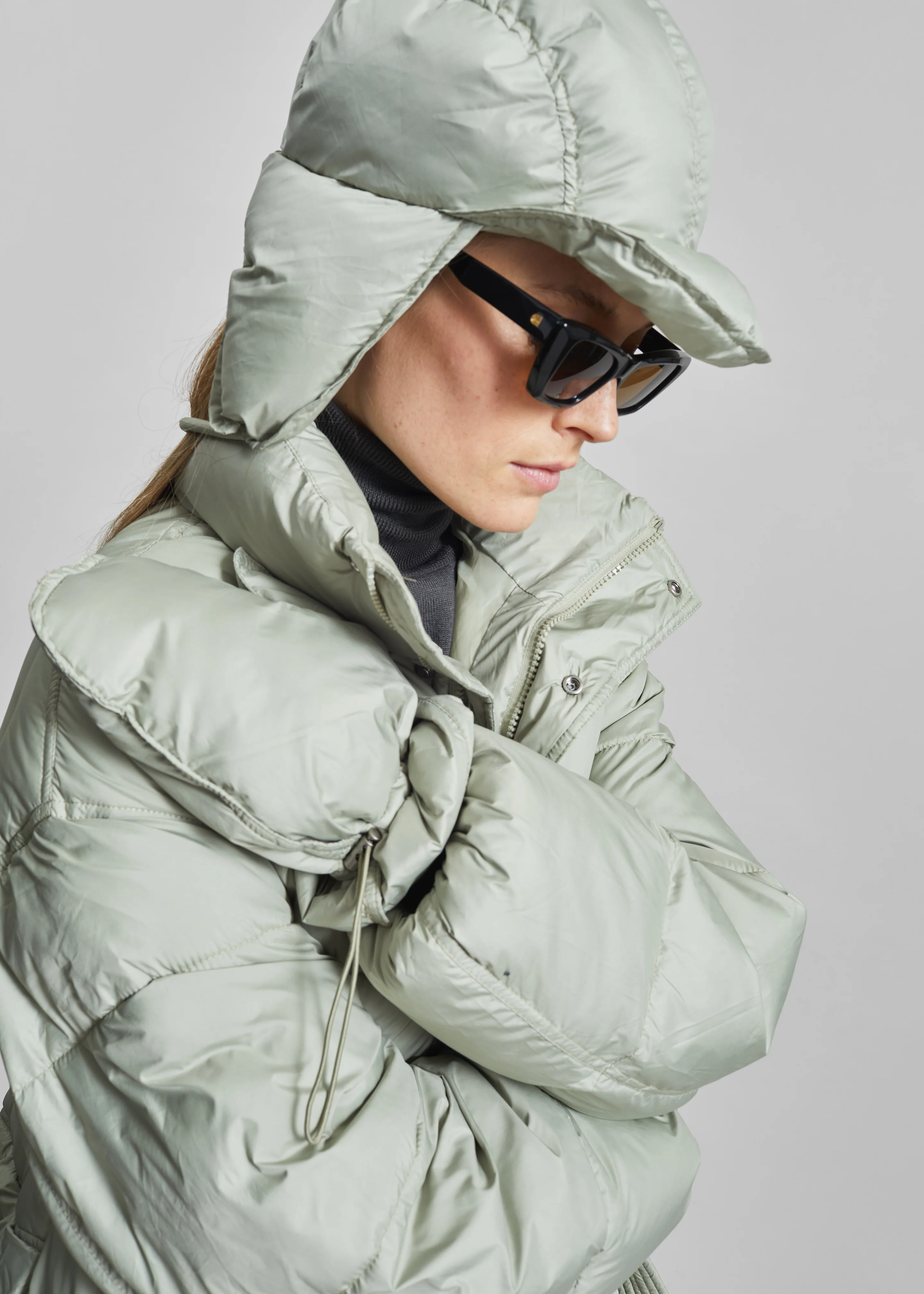 Moena Puffer Jacket & Accessories Set - Sage - Image 3