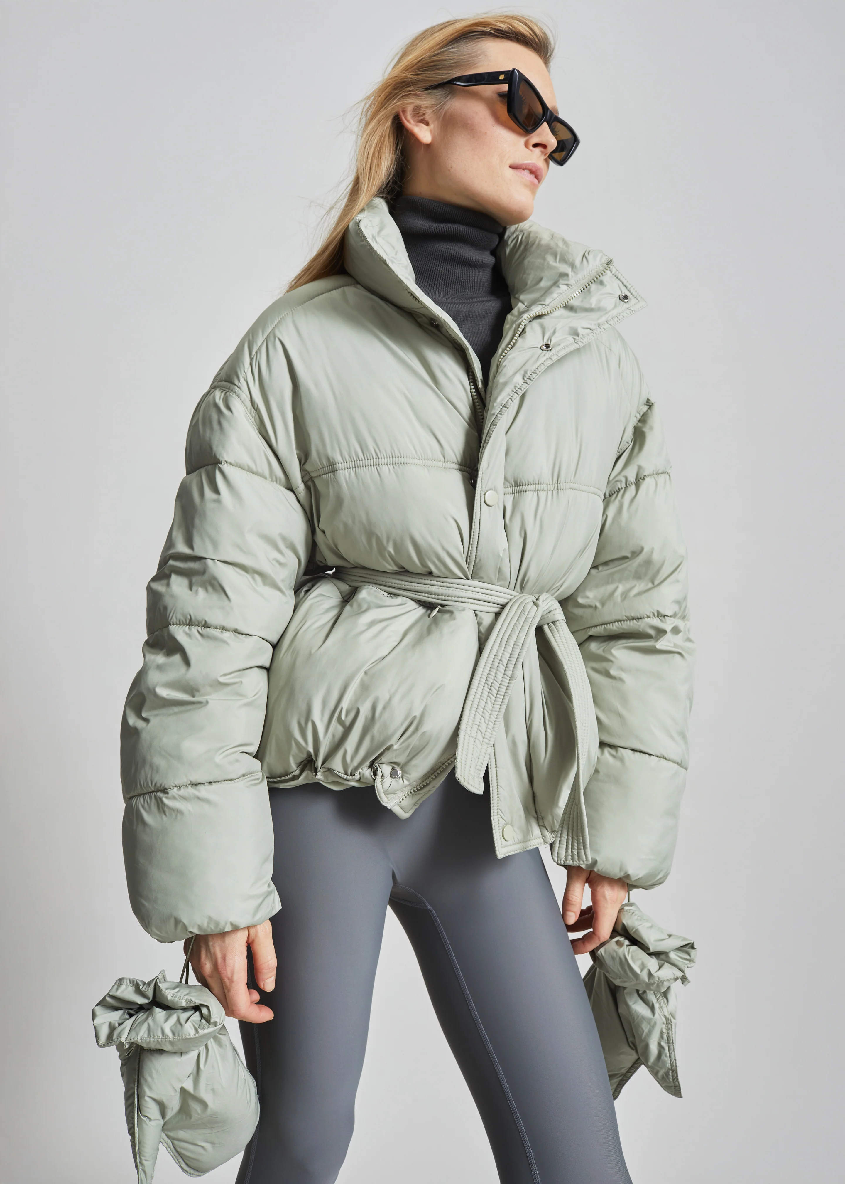 Moena Puffer Jacket & Accessories Set - Sage - Image 6